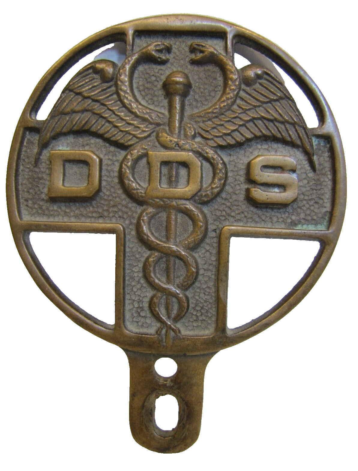 DDS DOCTOR DENTAL SURGERY Old Bronze Topper Sign Ad LAFAYETTE EMBLEM Co DENVER