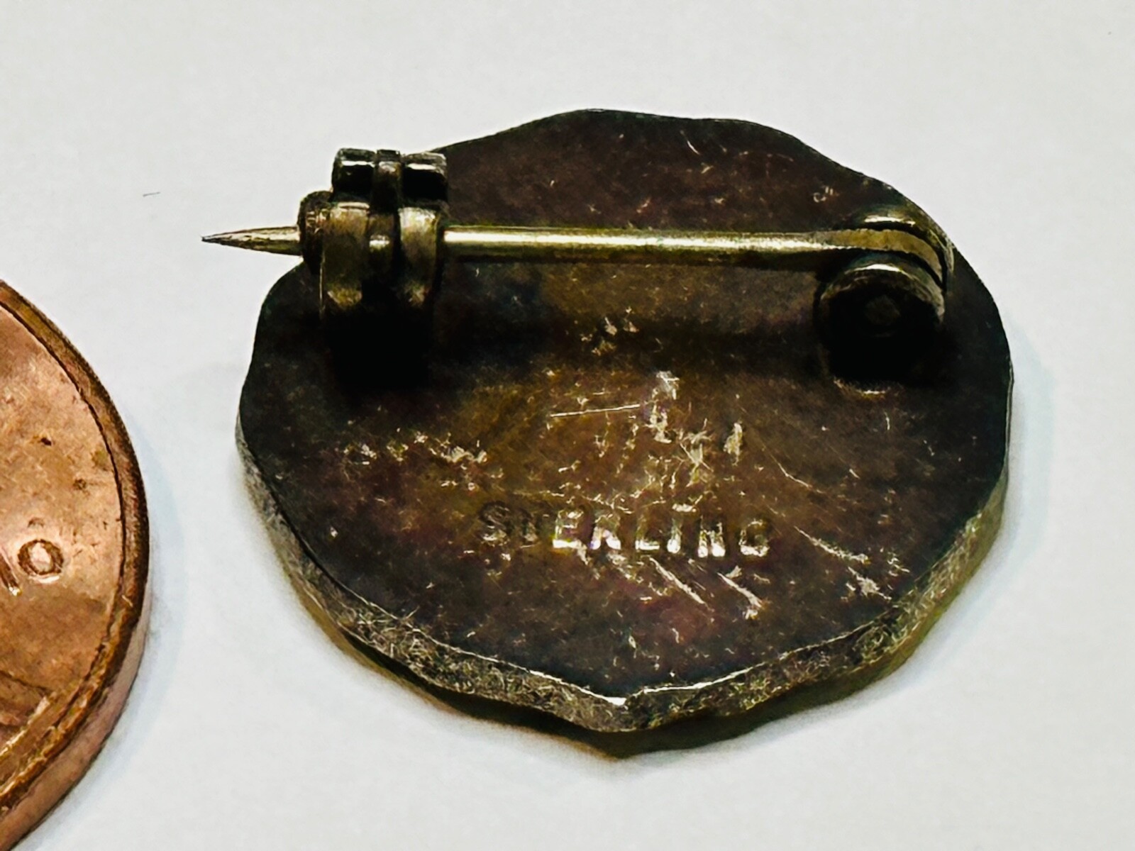 Vintage Sterling Silver American Medical Technologists AMT Microscope Pin Badge