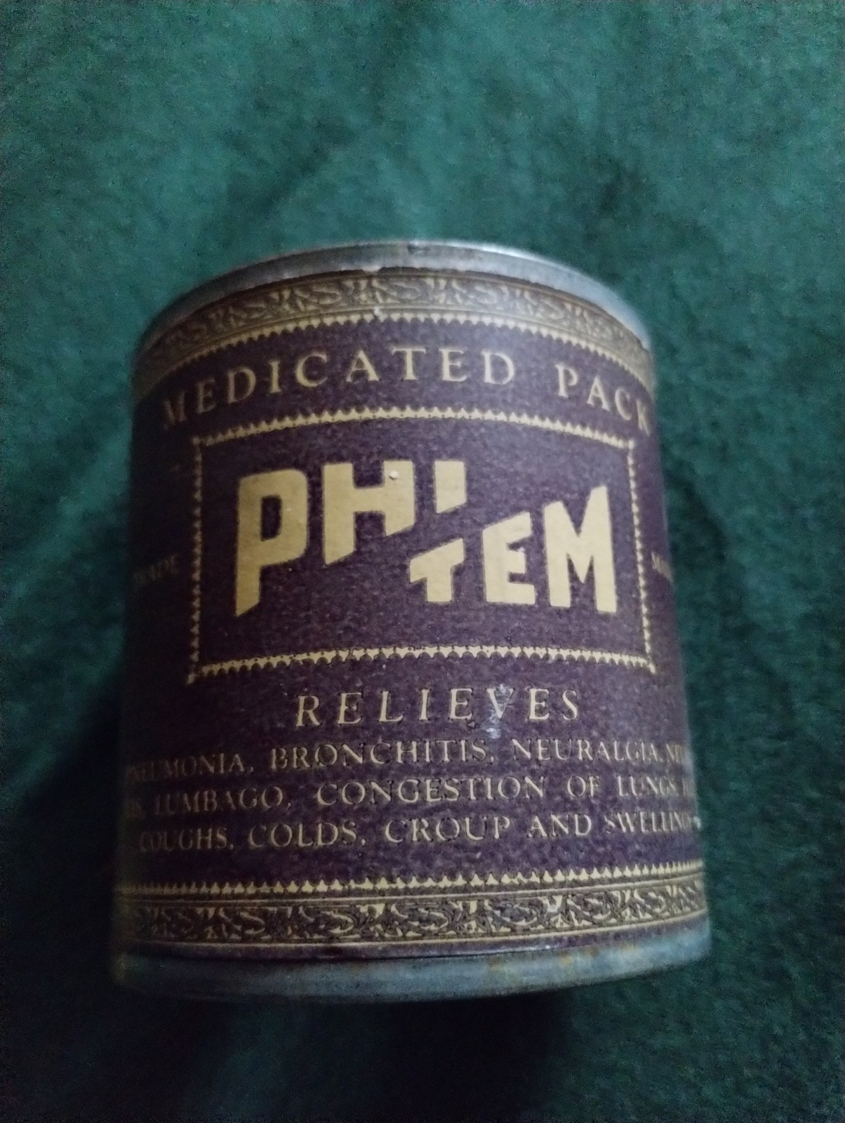 Vintage Container APOTHECARY Asthma RARE tin Medical Coughs 1930s Cure HISTORY