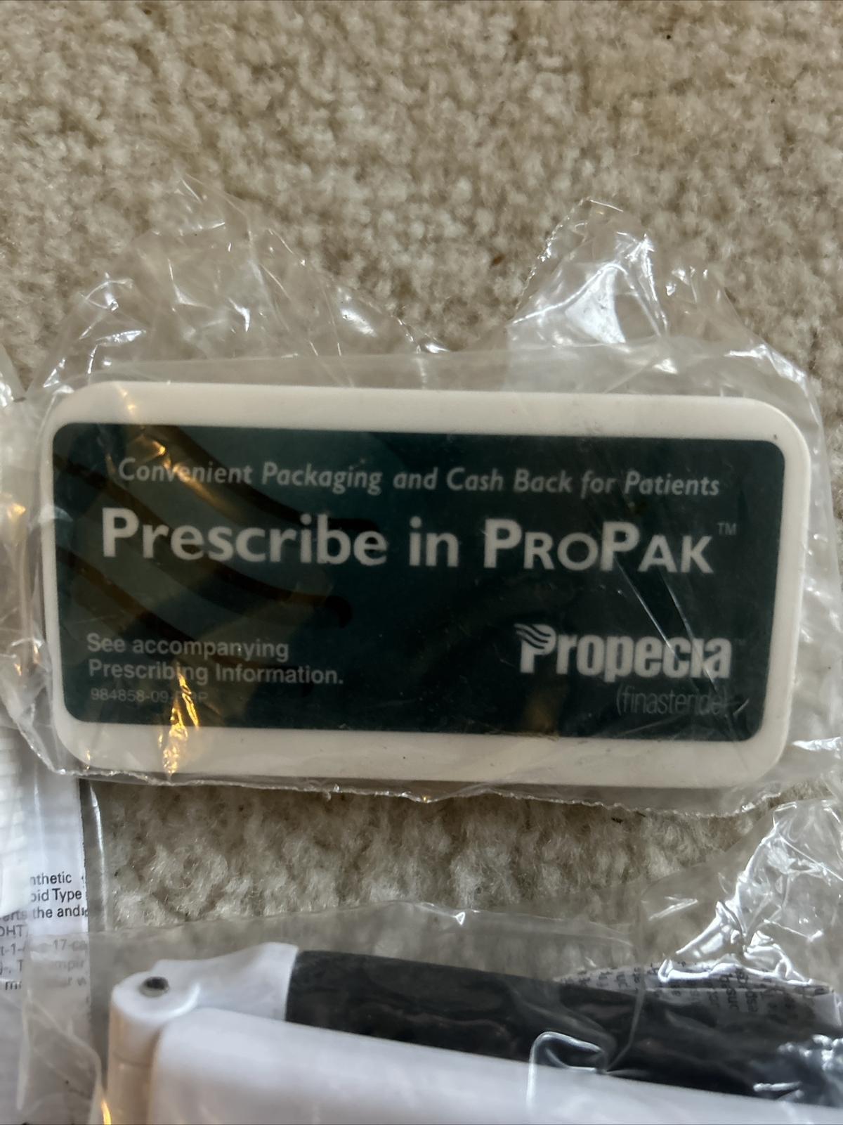 Lot Of 3 -Rare Propecia PEN ON STRING, Hair Brush, Magnet Clip-All Wrapped Merck