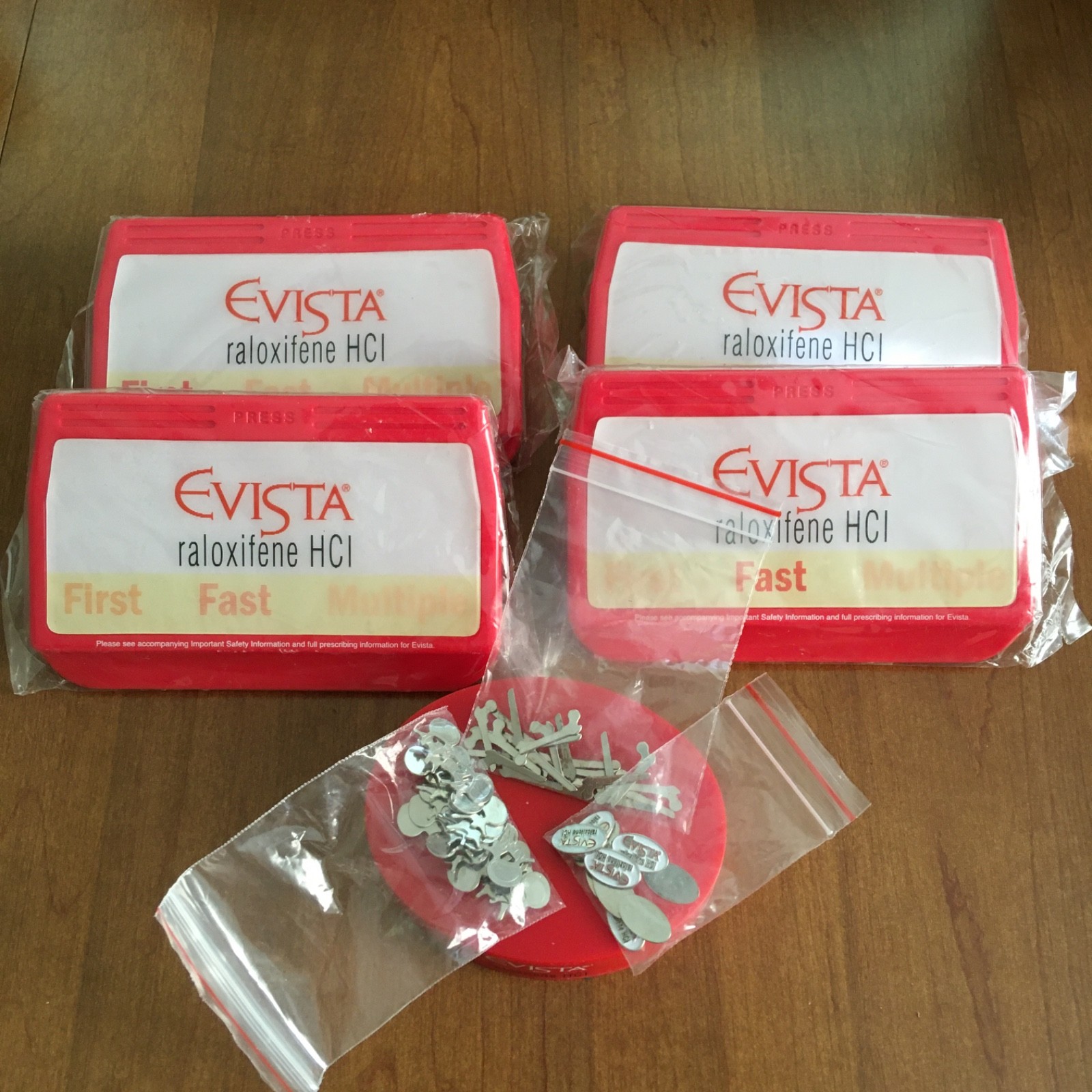 Evista Office Set of 4 Clips with Magnets Pharma Promo New