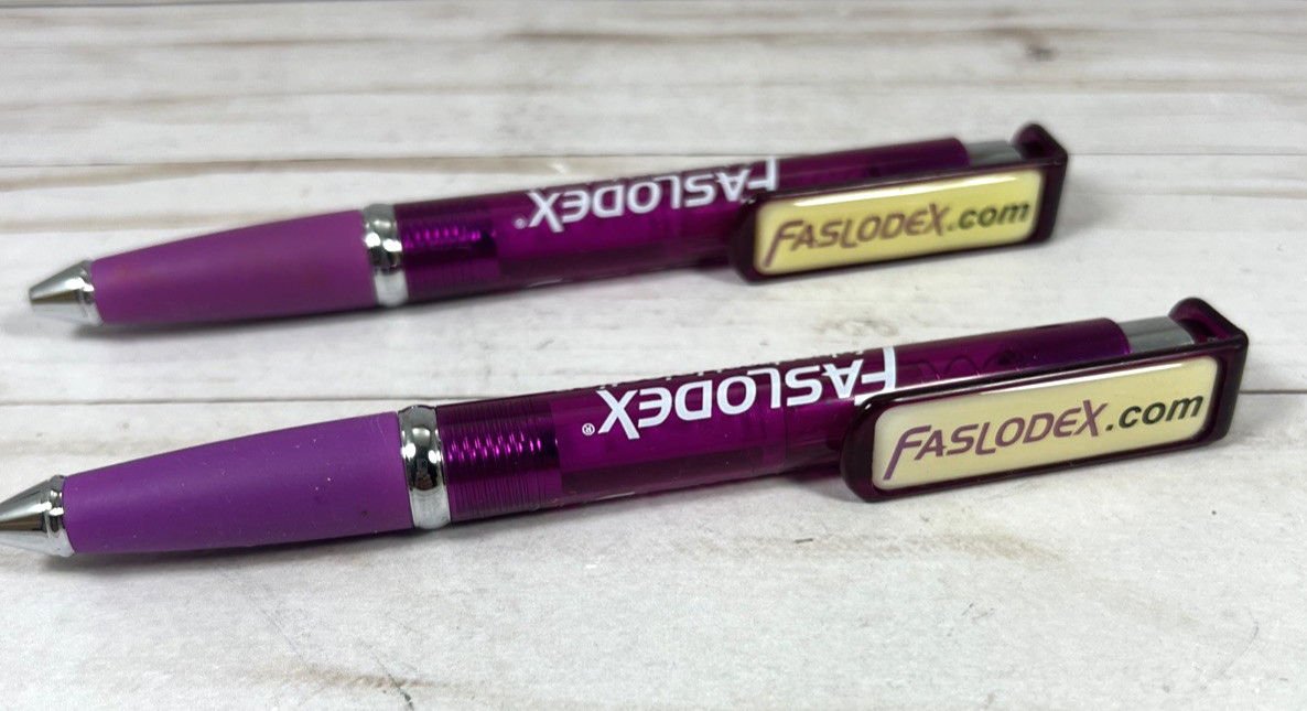 Faslodex Pharmaceutical Promo Pen Translucent Pink Barrel Stylus Tip (2Pack)