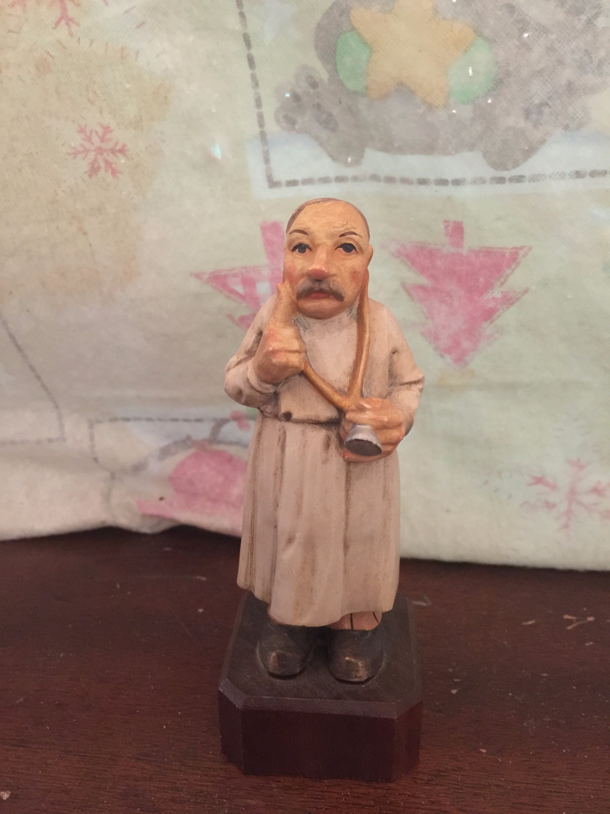 Vintage Ceramic Doctor on Wood Base Figurine General Practitioner