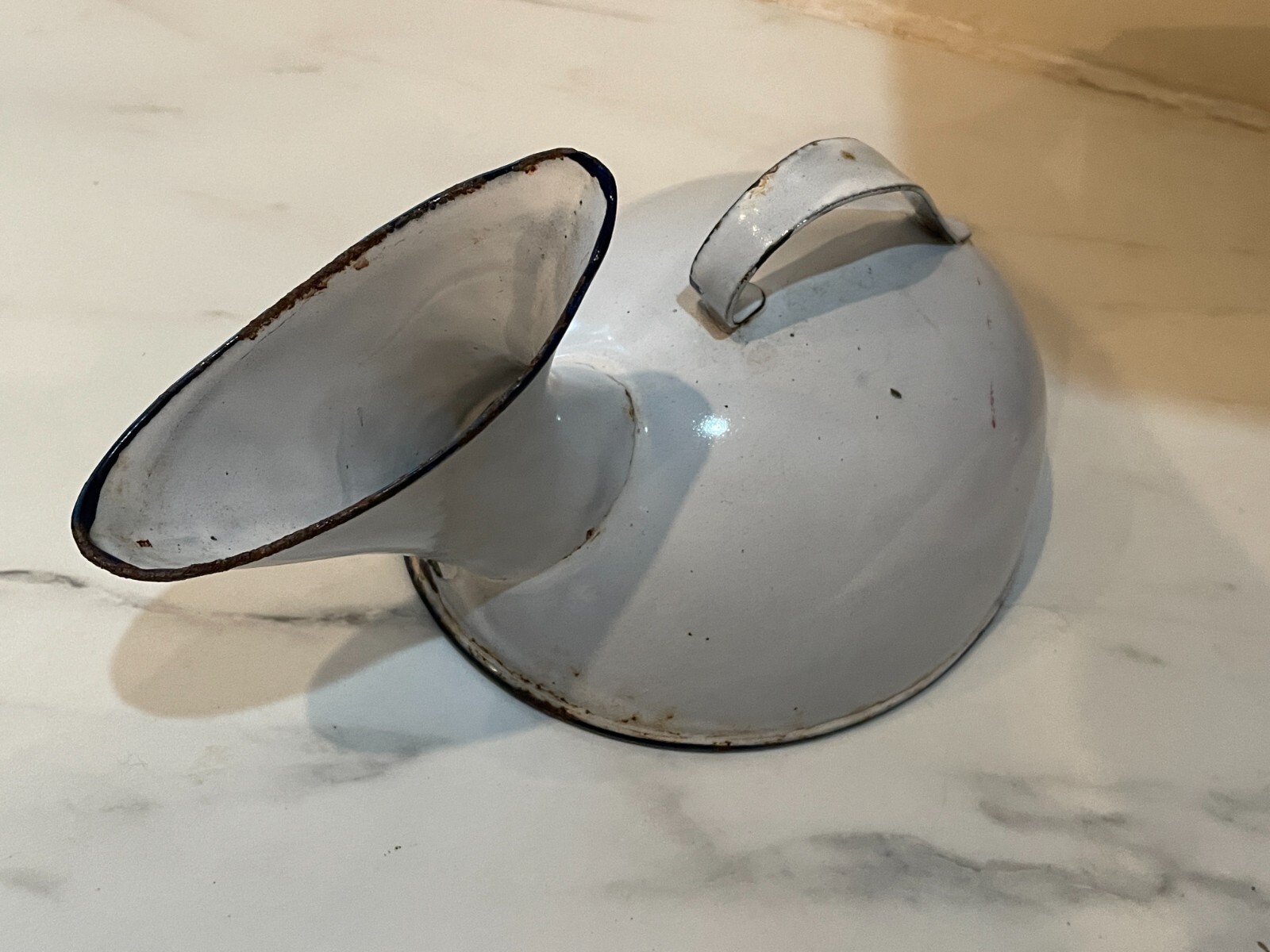 Vintage Rare Antique Female Urinal Enamel Chamber Pot 1930s portable travel