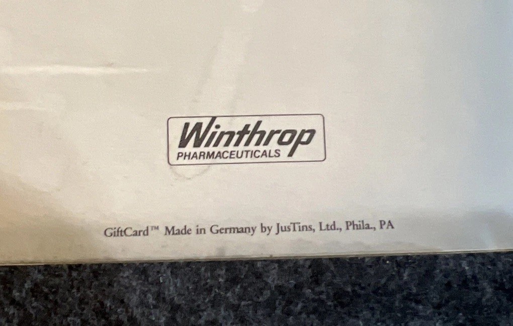 Lot of 6 Winthrop Pharma Advertising Tins Cardiology Series Inocor JusTins