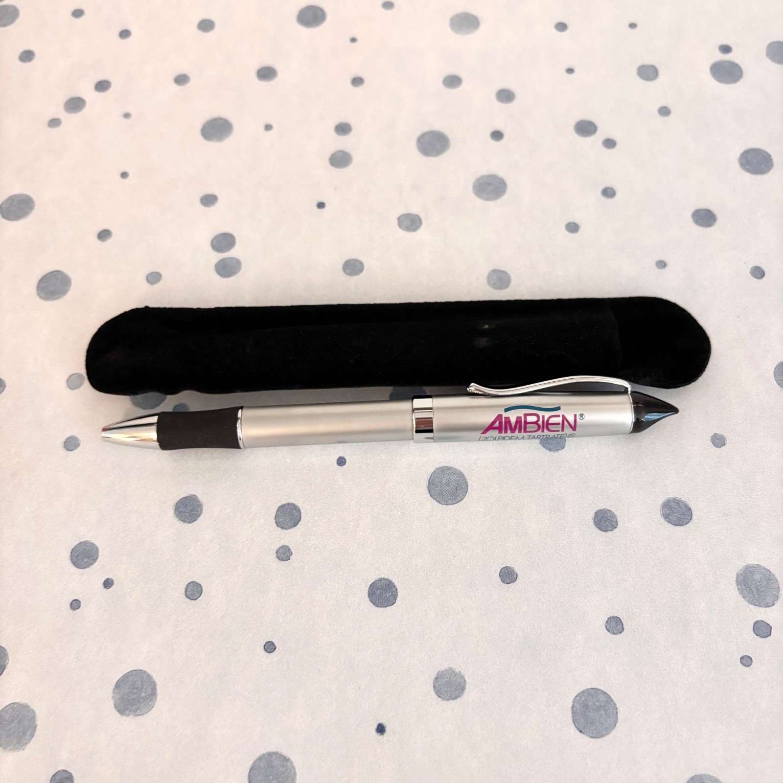 Ambien NEW RARE Drug Rep Heavy Silver Metal Collectible Pharmaceutical Ink Pen