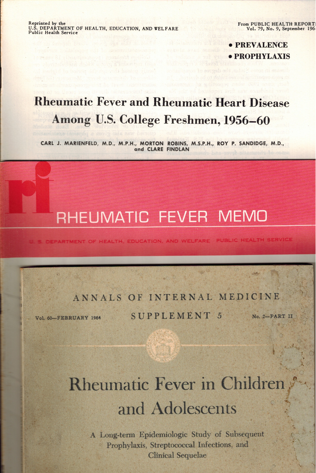3 1960s RHEUMATIC FEVER HEART DISEASE, Rheumatology Cardiology Internal Medicine