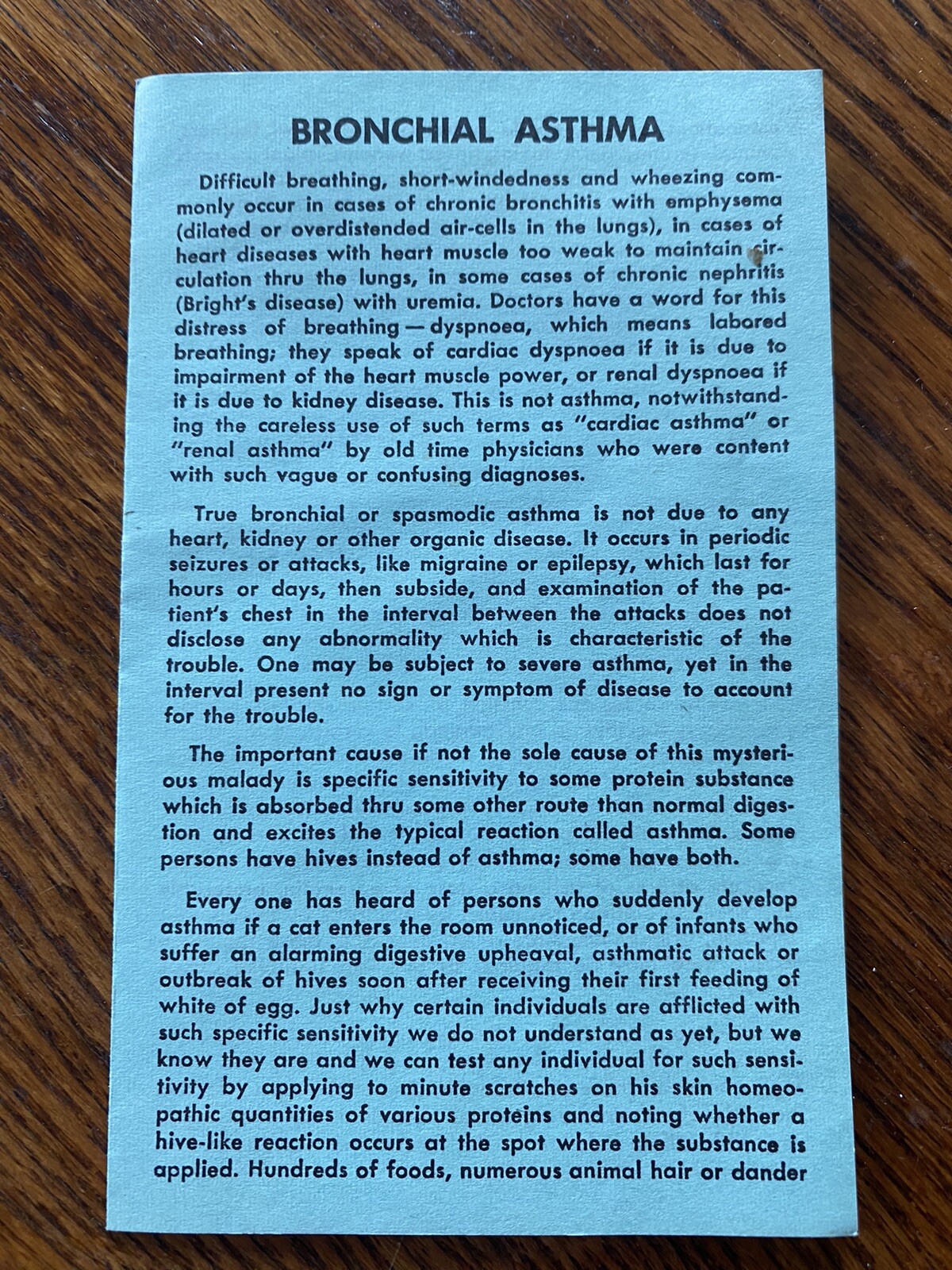 Bronchial Asthma Brochure By Dr. William Brady