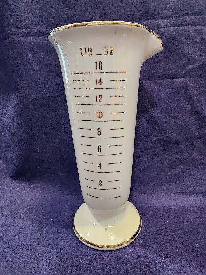 Porcelain Drugstore Pharmacy Apothecary Measuring Beaker 9”
