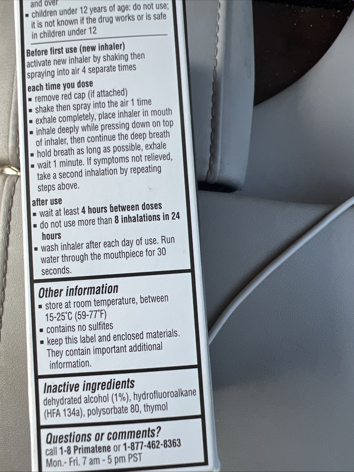 Primatene Mist Epinephrine Inhalation Aerosol 160 Sprays Free Shipping