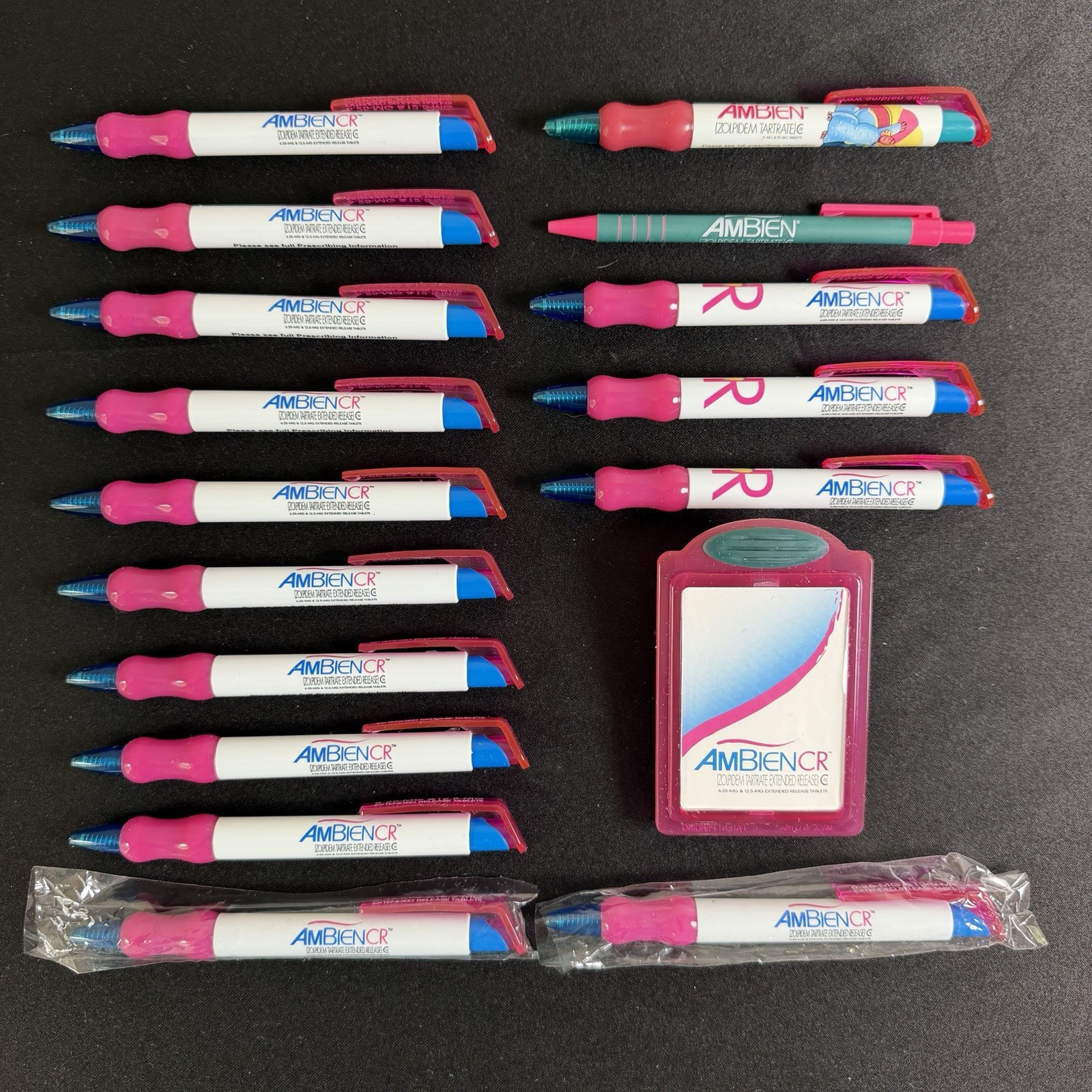 AMBIEN CR Drug Rep Pharmaceutical Promo Advertising LOT 1 Magnet Clip 16 Pens
