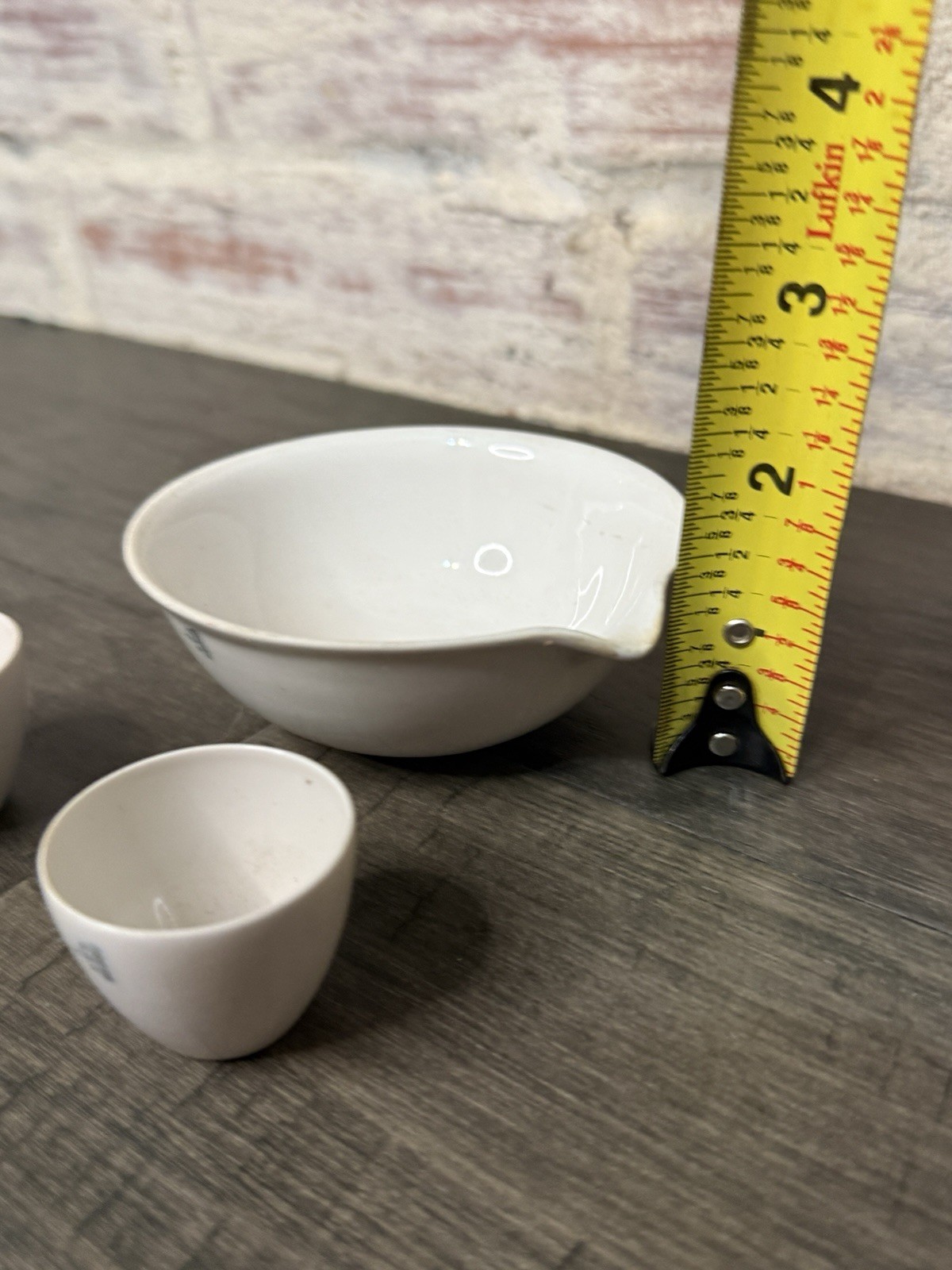 Coors USA Thin Porcelain Labware Evaporating Dish and Two Crucible Vintage