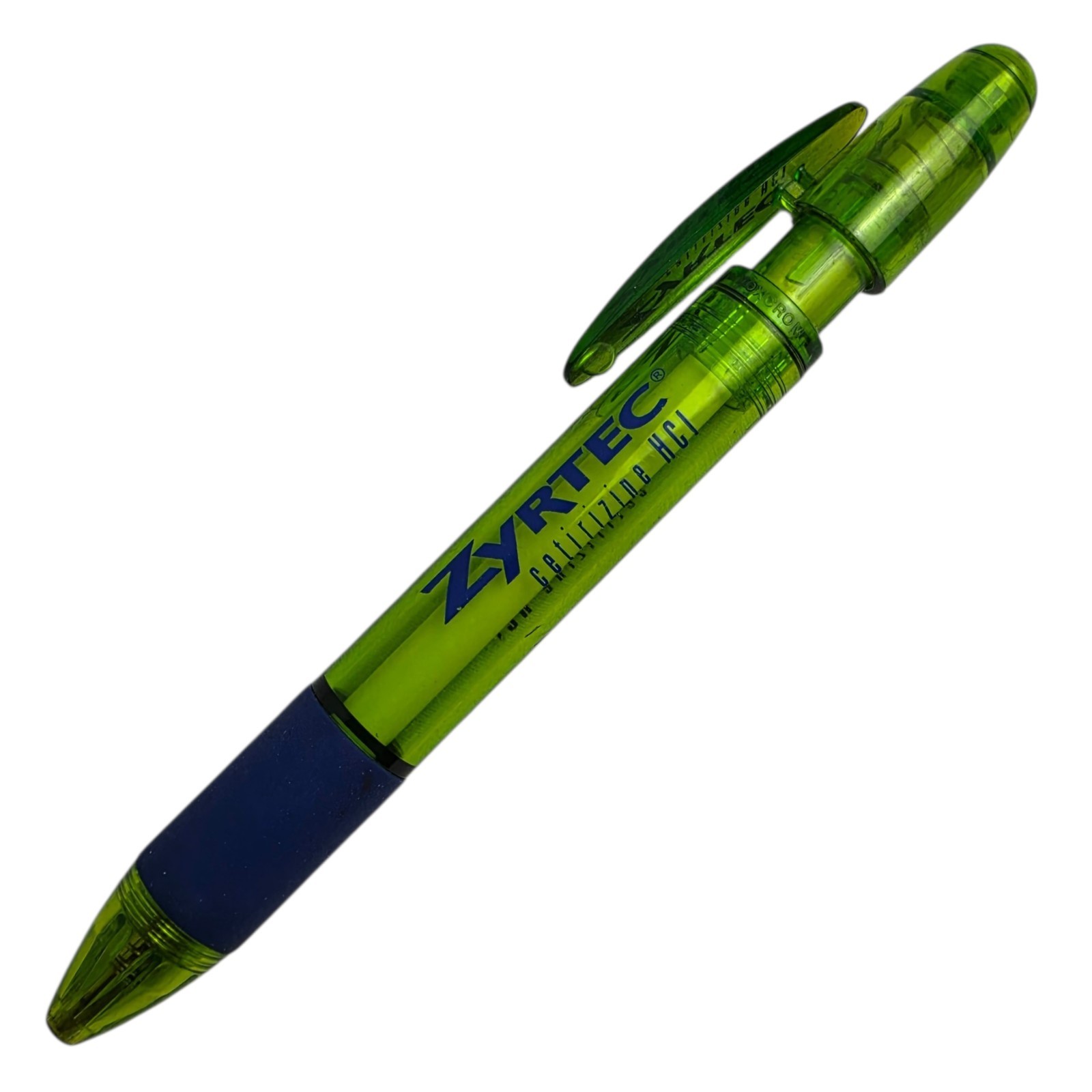 Zyrtec Medical Advertising Pen Drug Rep Pharmaceutical Promo Green Click Works