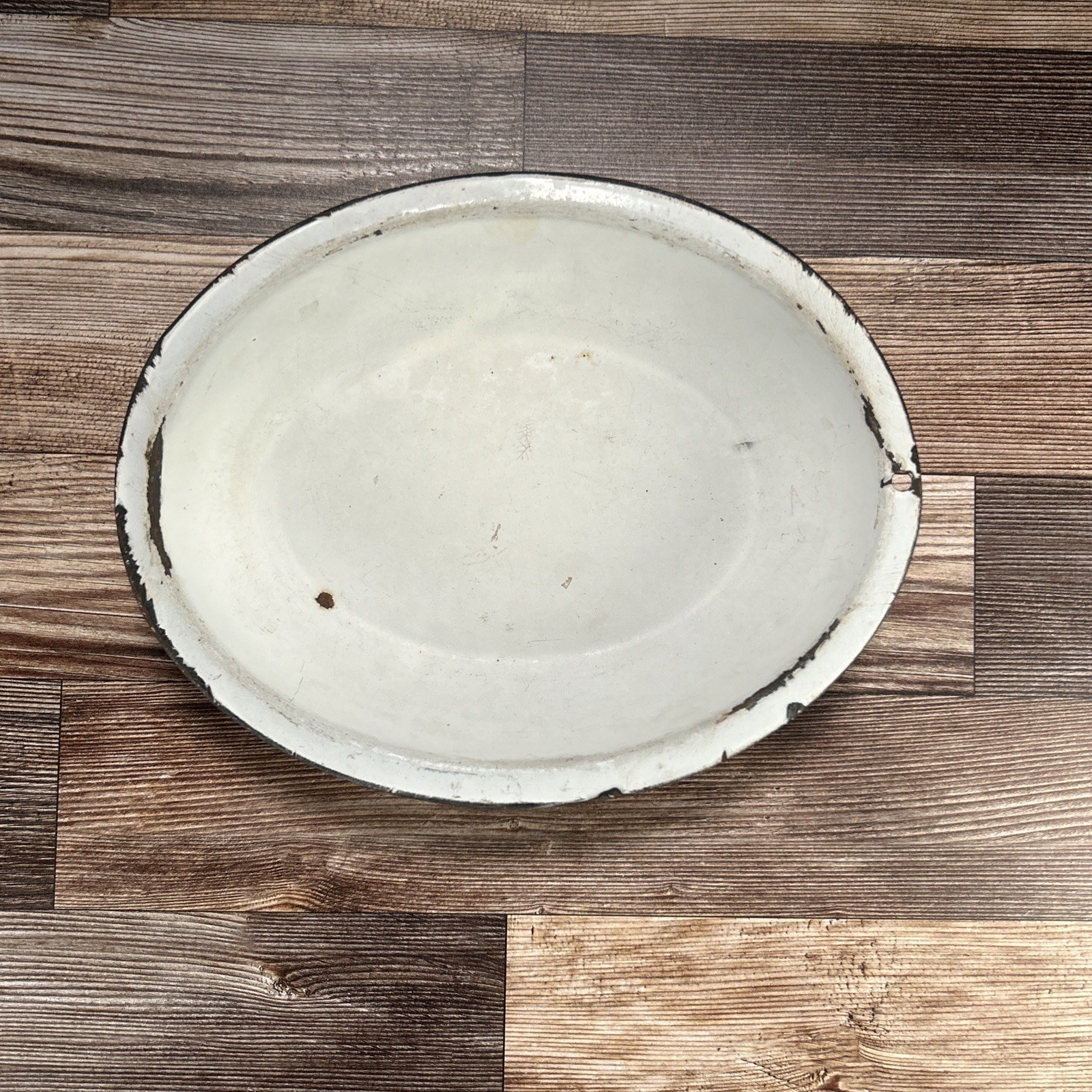 Vintage Enamelware Hospital Wash Basin 10″ Shallow Primitive Medical Equipment
