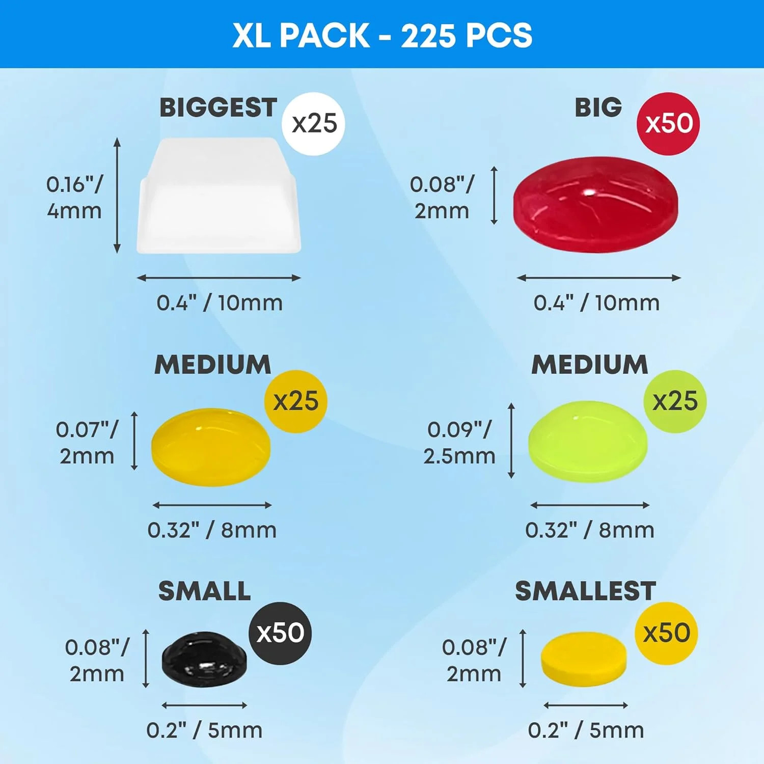 Tactile Bump Dots 225 Pcs: Raised Silicone Stickers for Seniors, Visually Impair