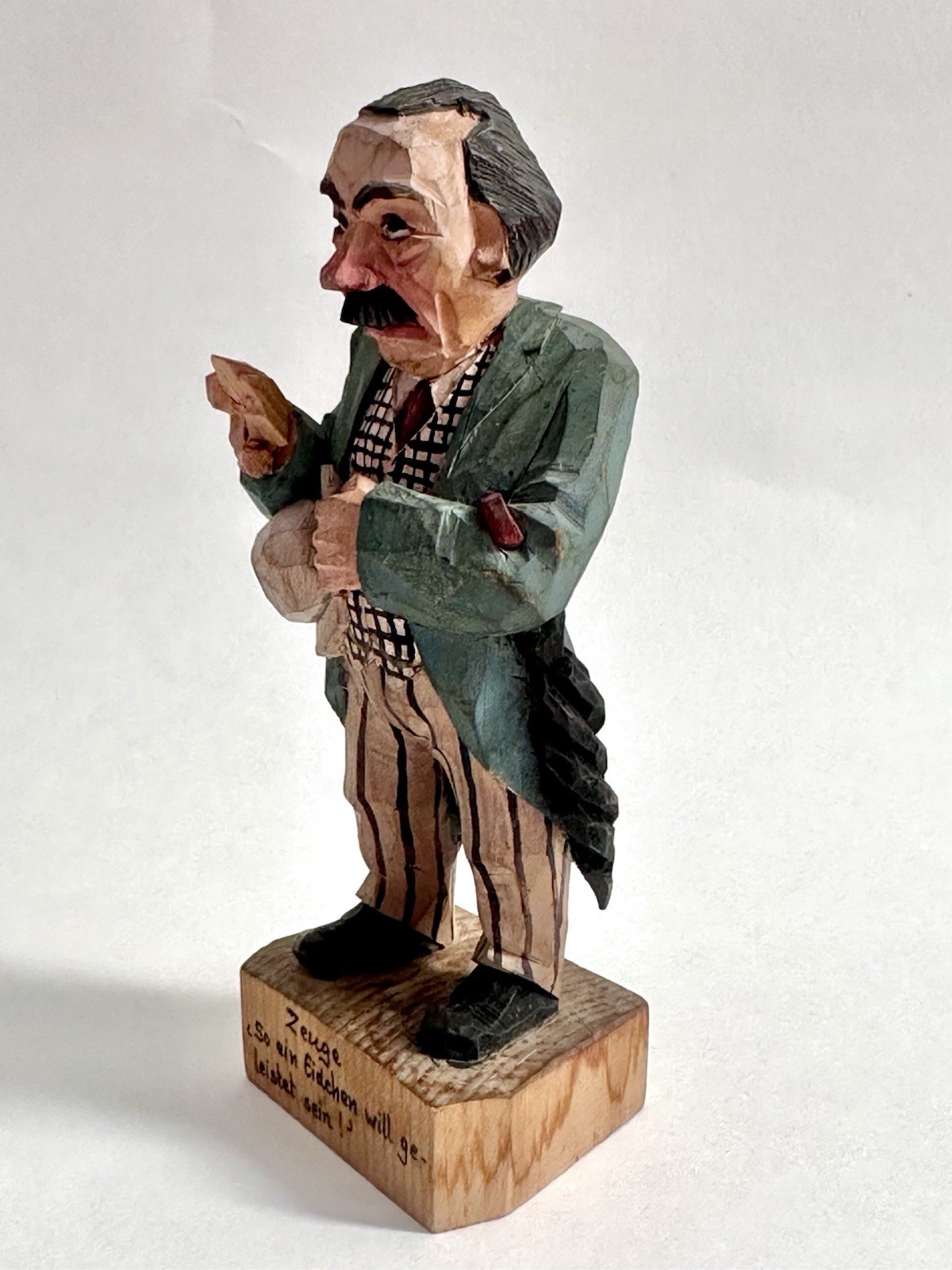 Vintage 1940s German Wood Hand Carved Folk Art Zeuge/Witness Figure