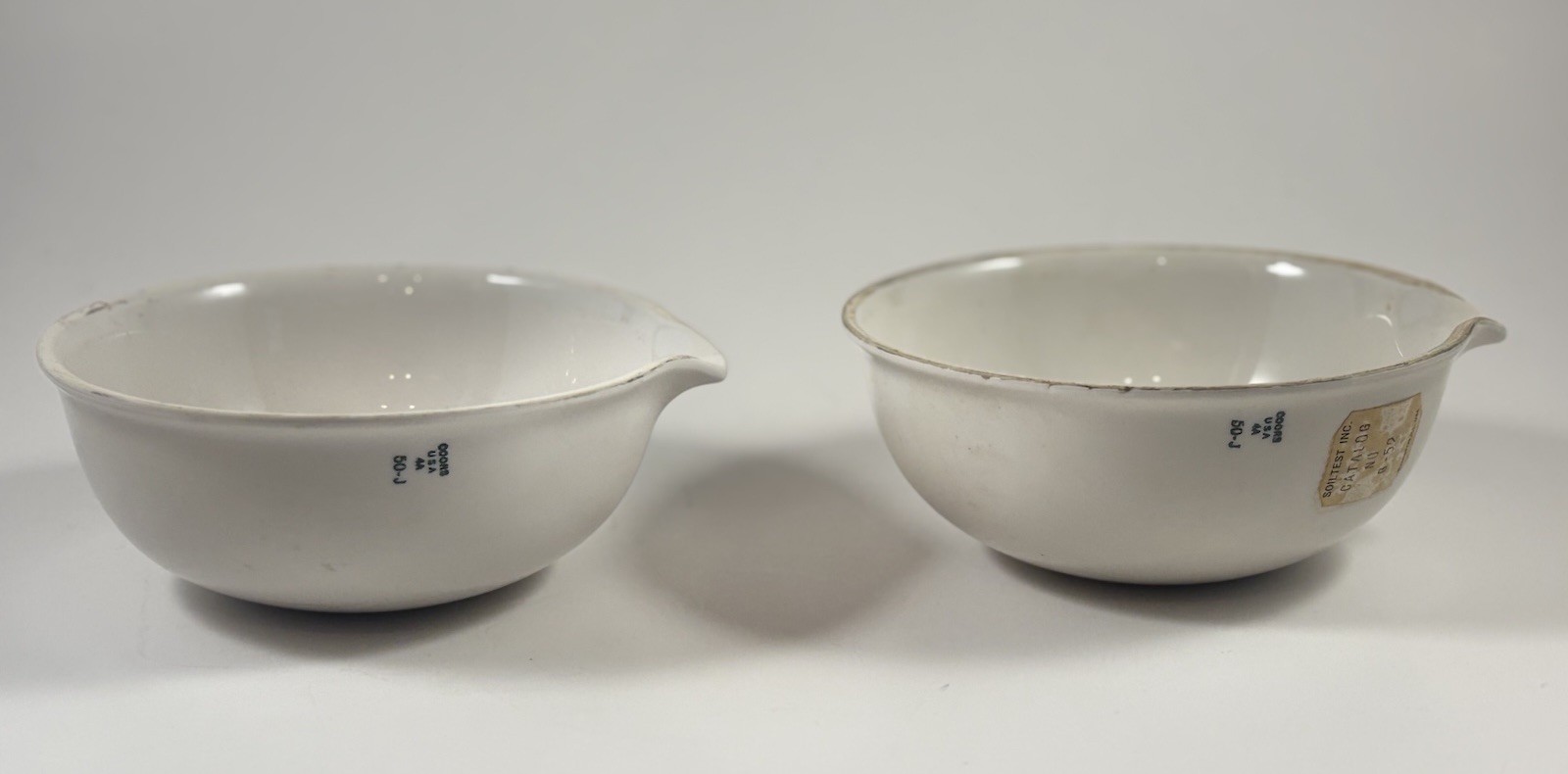 Vintage Coors USA 50-J Evaporating Lab Ware Dish, Apothecary dish (set Of 2)