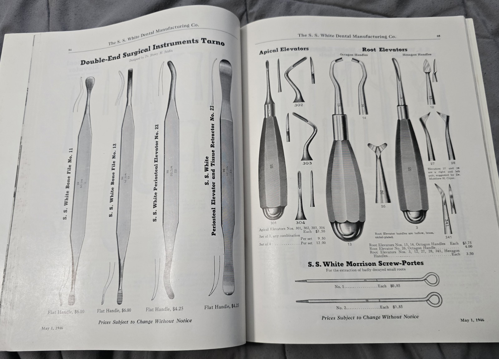 1946 “S.S. White Dental Supplies General Catalog” Revised Edition-VERY COOL