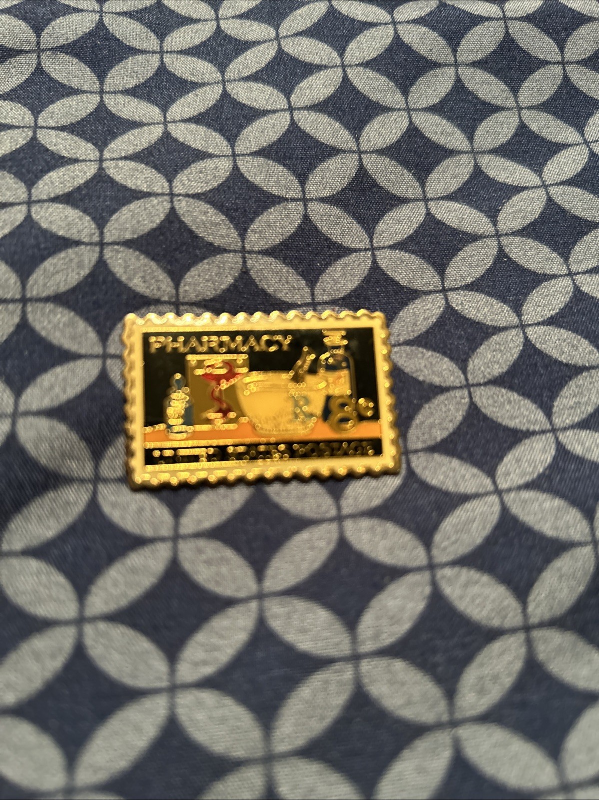 Vintage Pharmacy United States Postage 8 Cent Stamp Pin Rx ES5