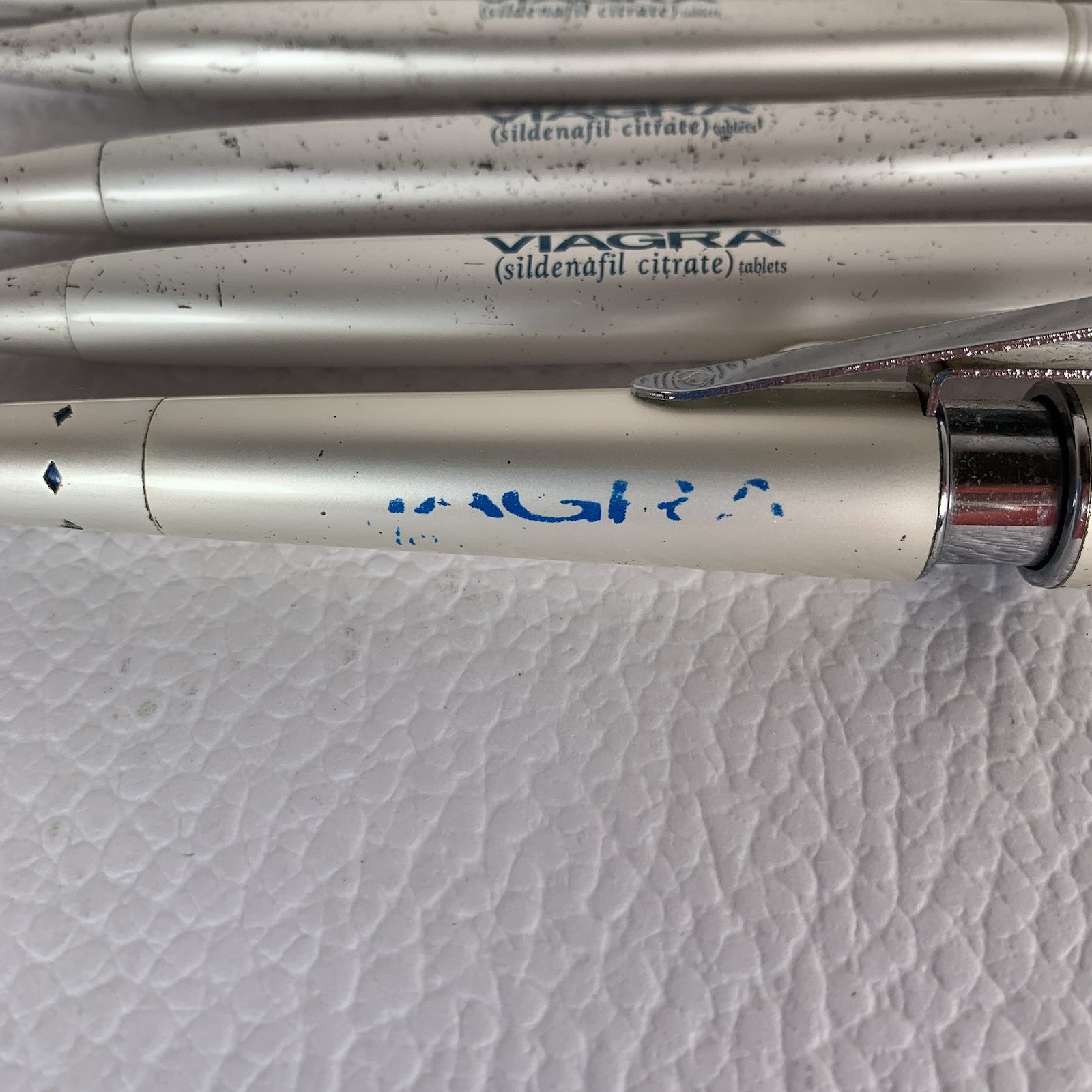 Viagra Heavy Metal Pen Pharma Drug Rep Collectible Pen Lot Of 5 Scratches workin