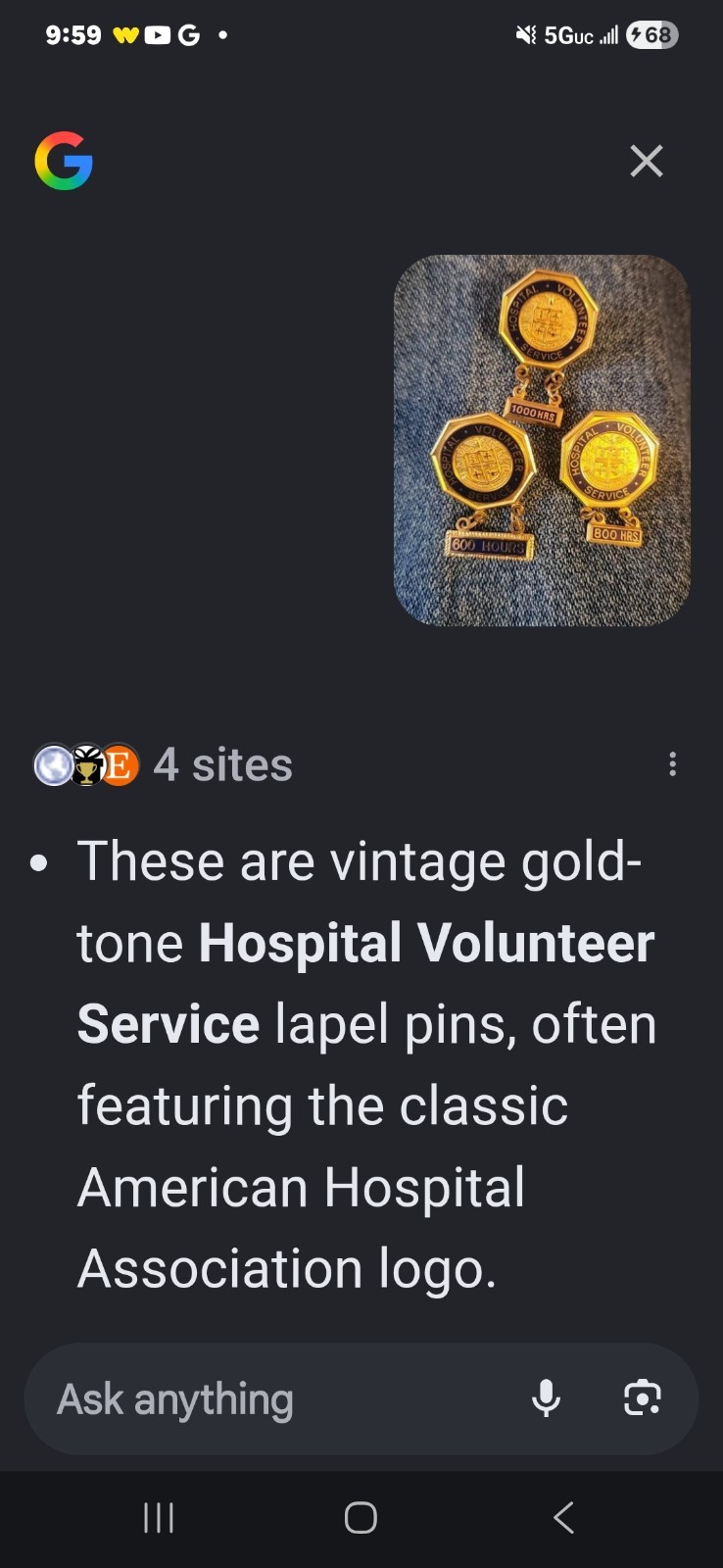 VINTAGE BALFOUR HOSPITAL VOLUNTEER SERVICE PIN LOT OF 3