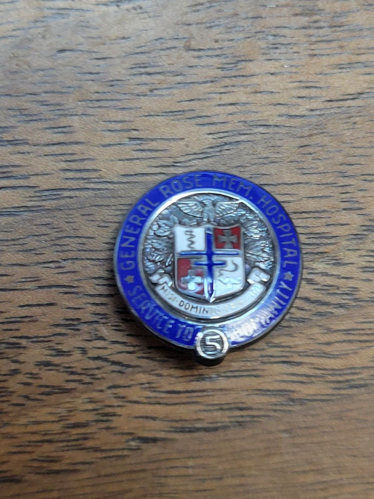 Vintage Sterling Silver General Rose Memorial Hospital Colorado Pin Pinback