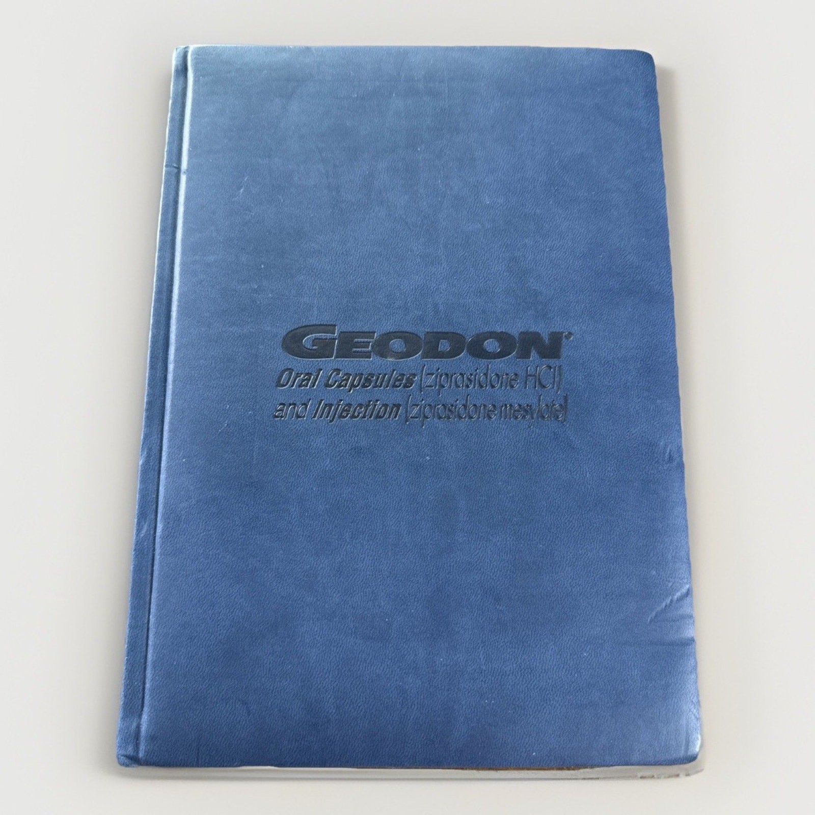 Vintage Geodon Ziprasidone Blue Large Notebook Paper Drug Rep Pharmaceutical New