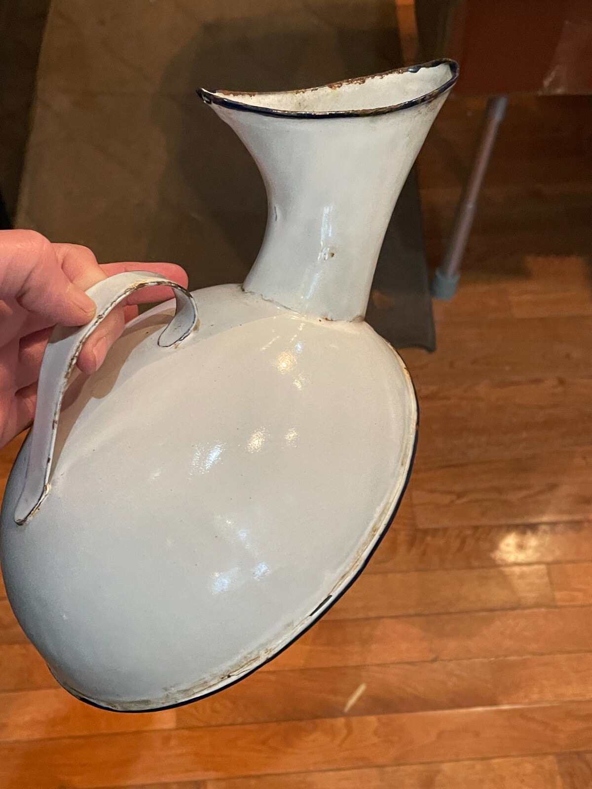 Vintage Rare Antique Female Urinal Enamel Chamber Pot 1930s portable travel