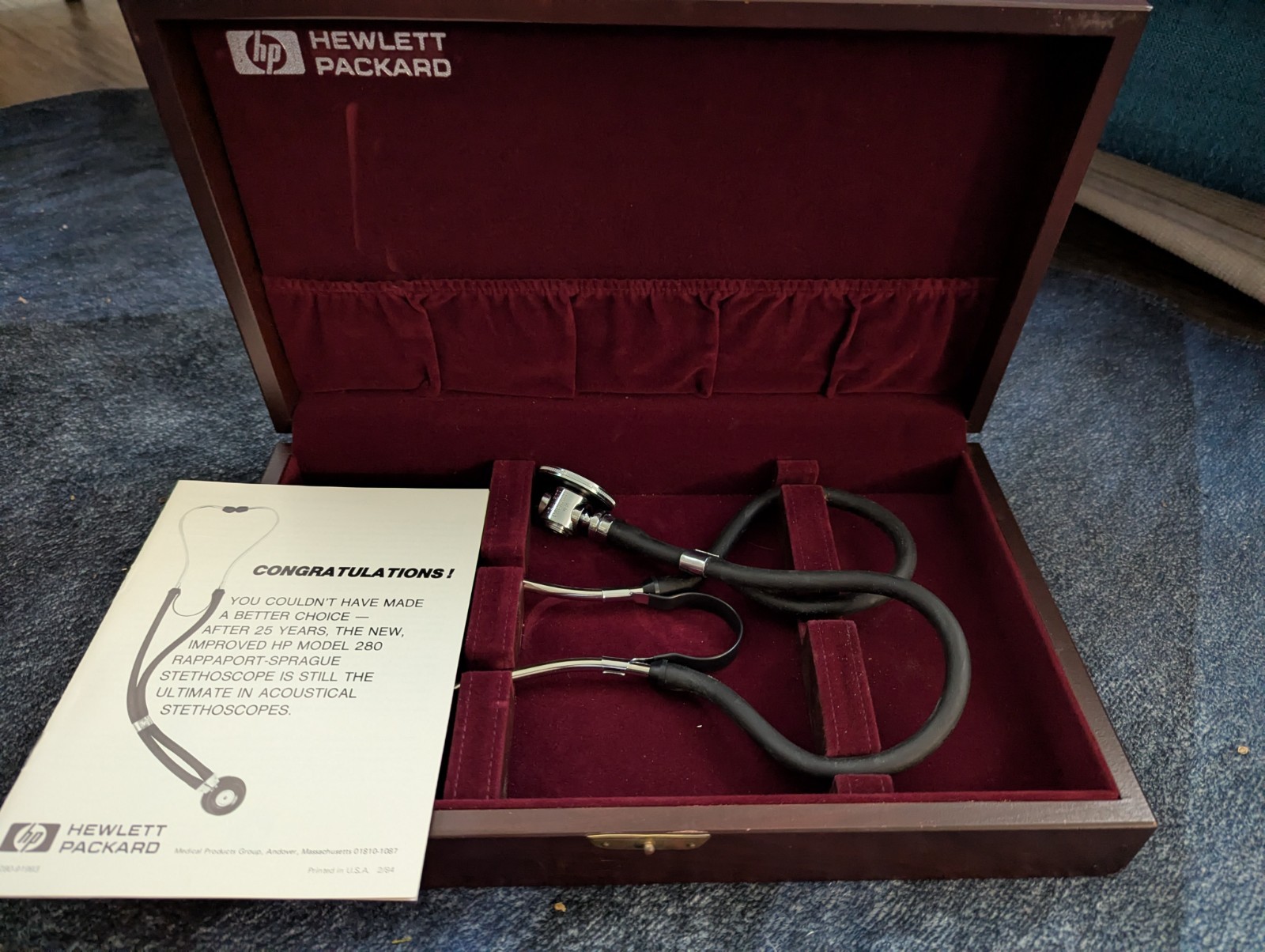 HP Hewlett Packard Rappaport Sprague Vintage Stethoscope 280 for collectors