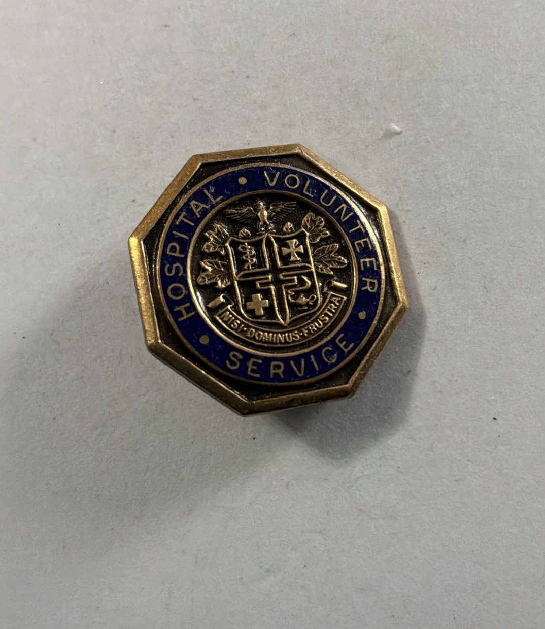 Vtg Hospital Volunteer Service Lapel Hat Pin Brooch Pinback