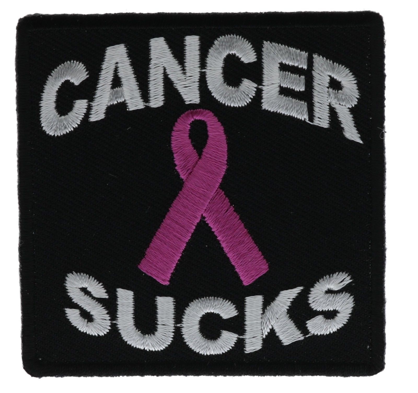 Pink Ribbon Cancer Sucks Statement Embroidered Patch IV3276 F2D15S