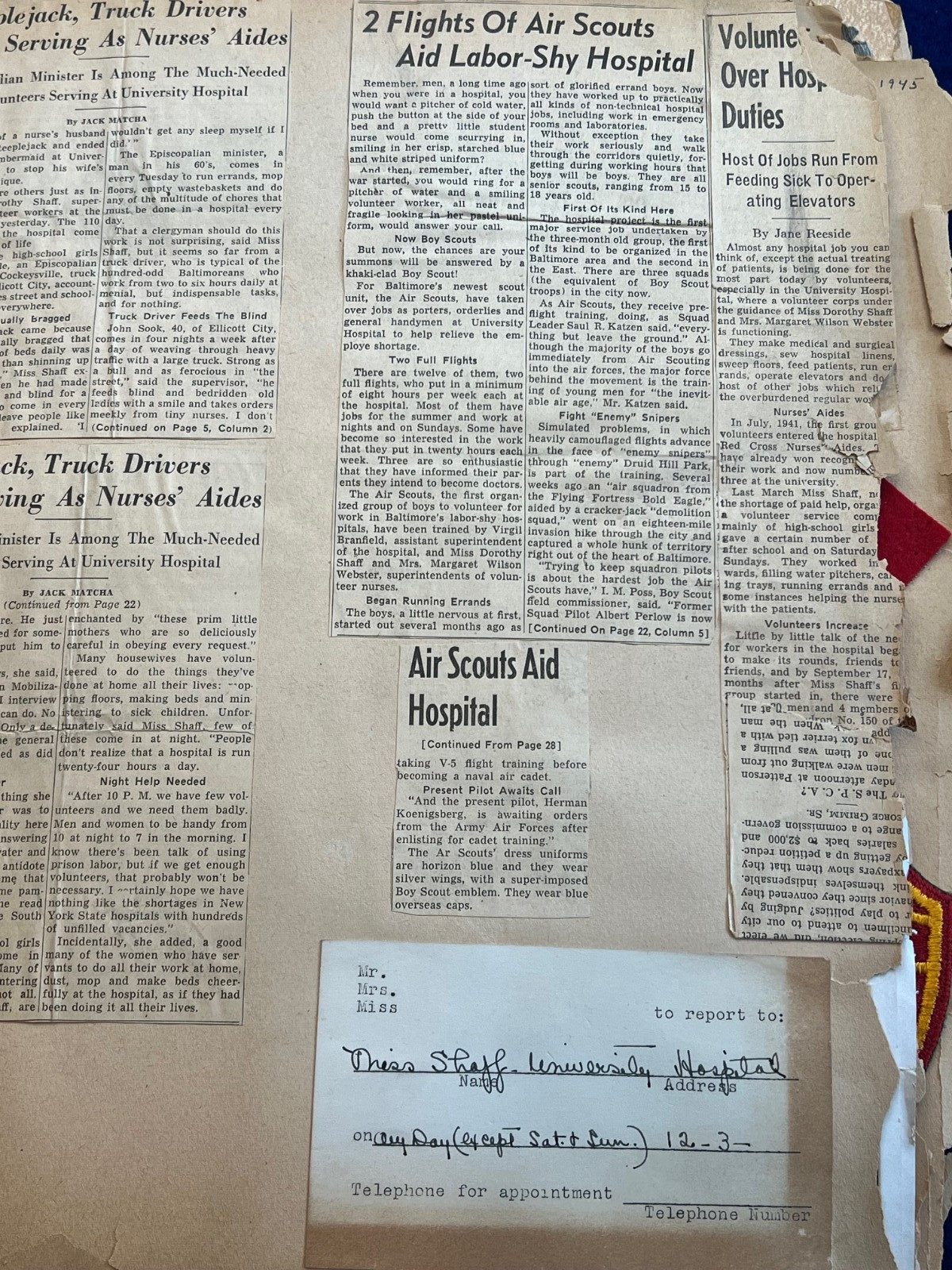 Kapiolani Hospital Hawaii WWII Nurse Scrapbook Vintage Baltimore History Book