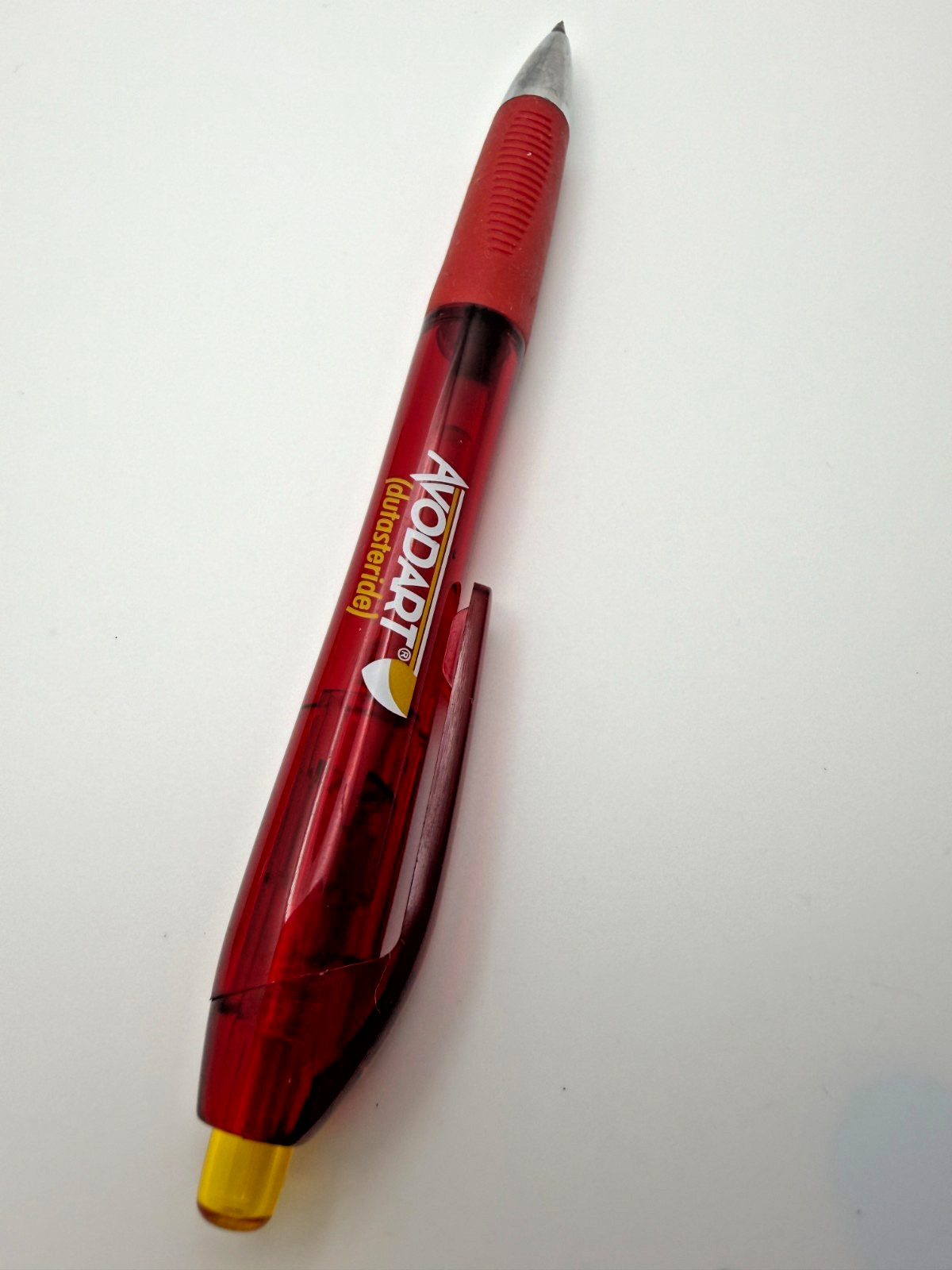 Avodart Dutasteride Pharmaceutical Promo Pen Red Yellow Click Pharma *Tested