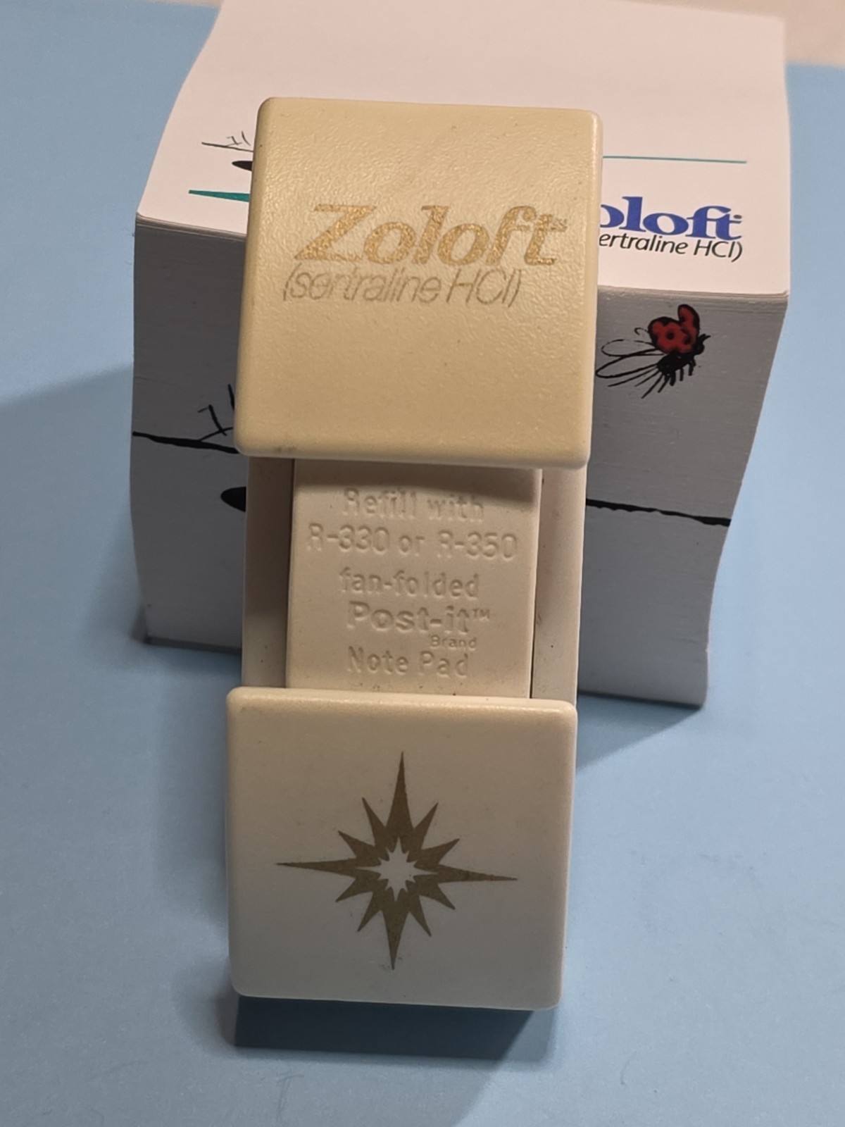 Rare Zoloft Sticky Notes Drug Rep Pharmaceutical Promo Advertising Holder