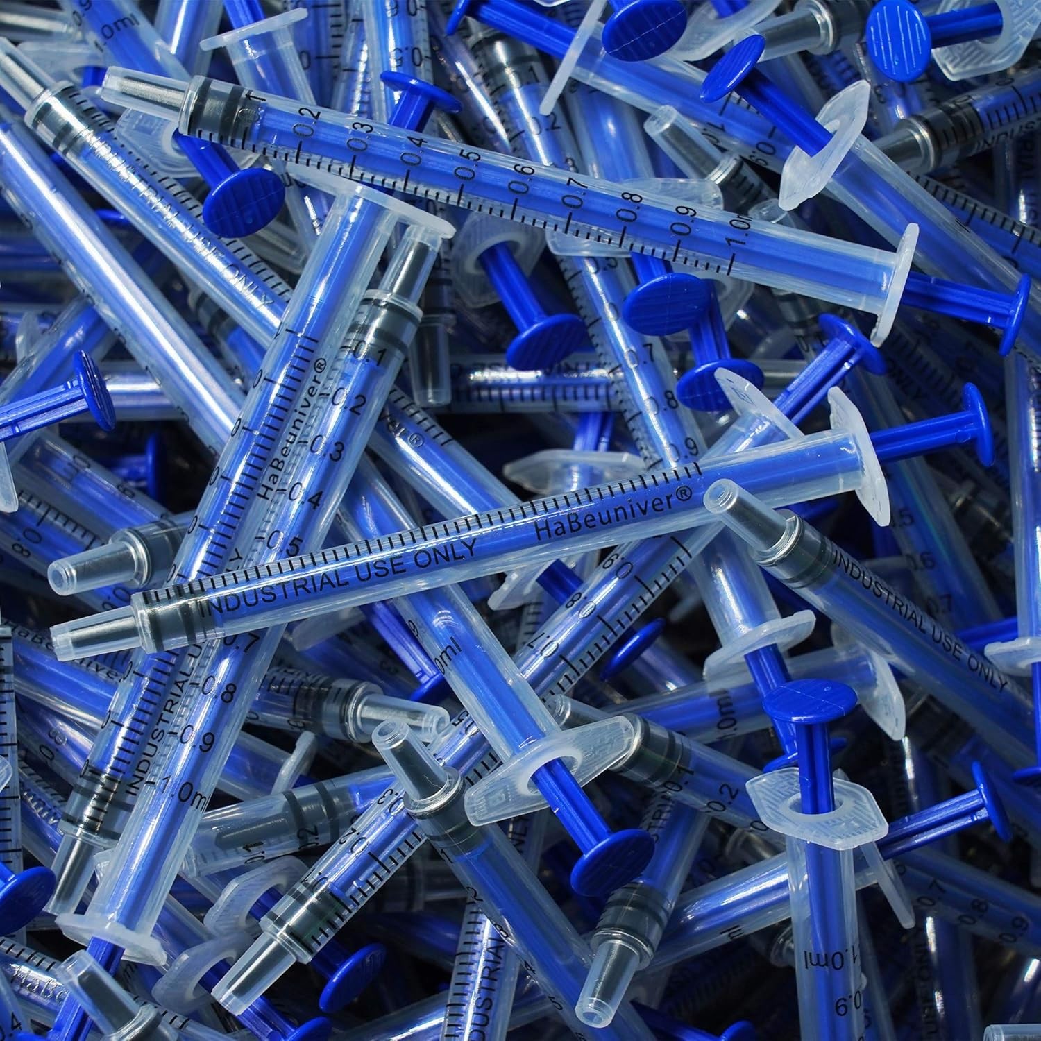 100 Pack Plastic Syringe with Cap, 1ml 1cc without Needle,…