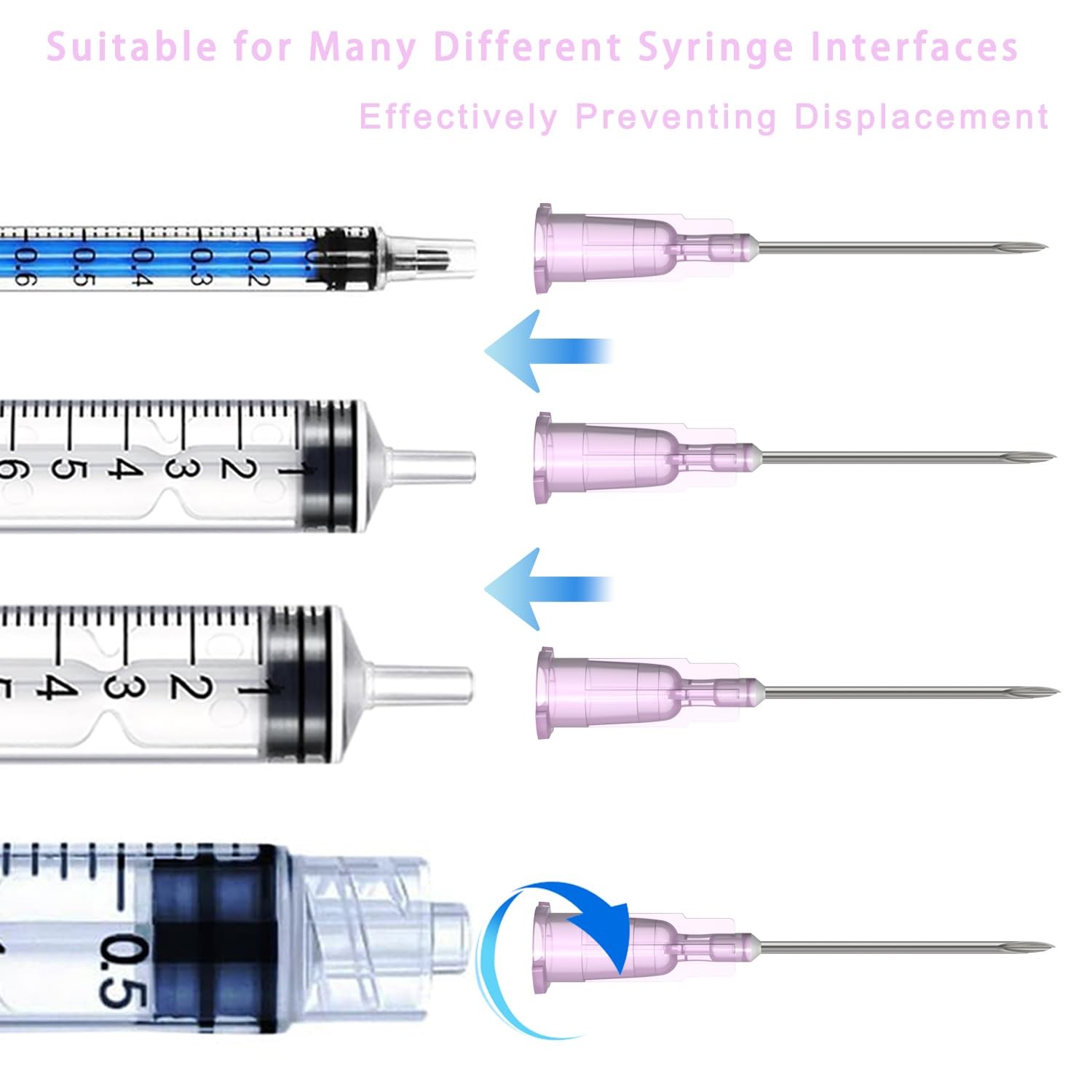 18 Gauge 1 Inch Needle (100 Pack), Sterile Disposable Injection 18Ga-1 inch
