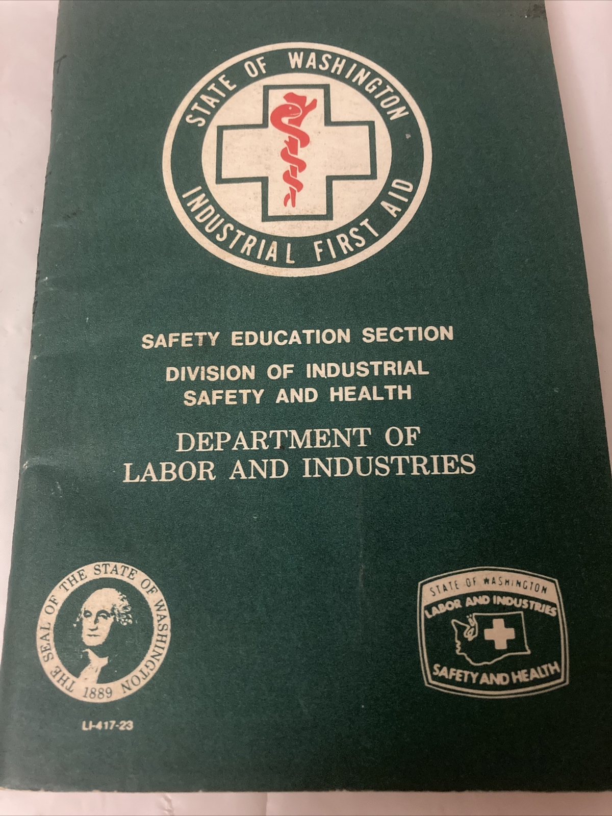 VINTAGE Industrial First Aid Book State of Washington