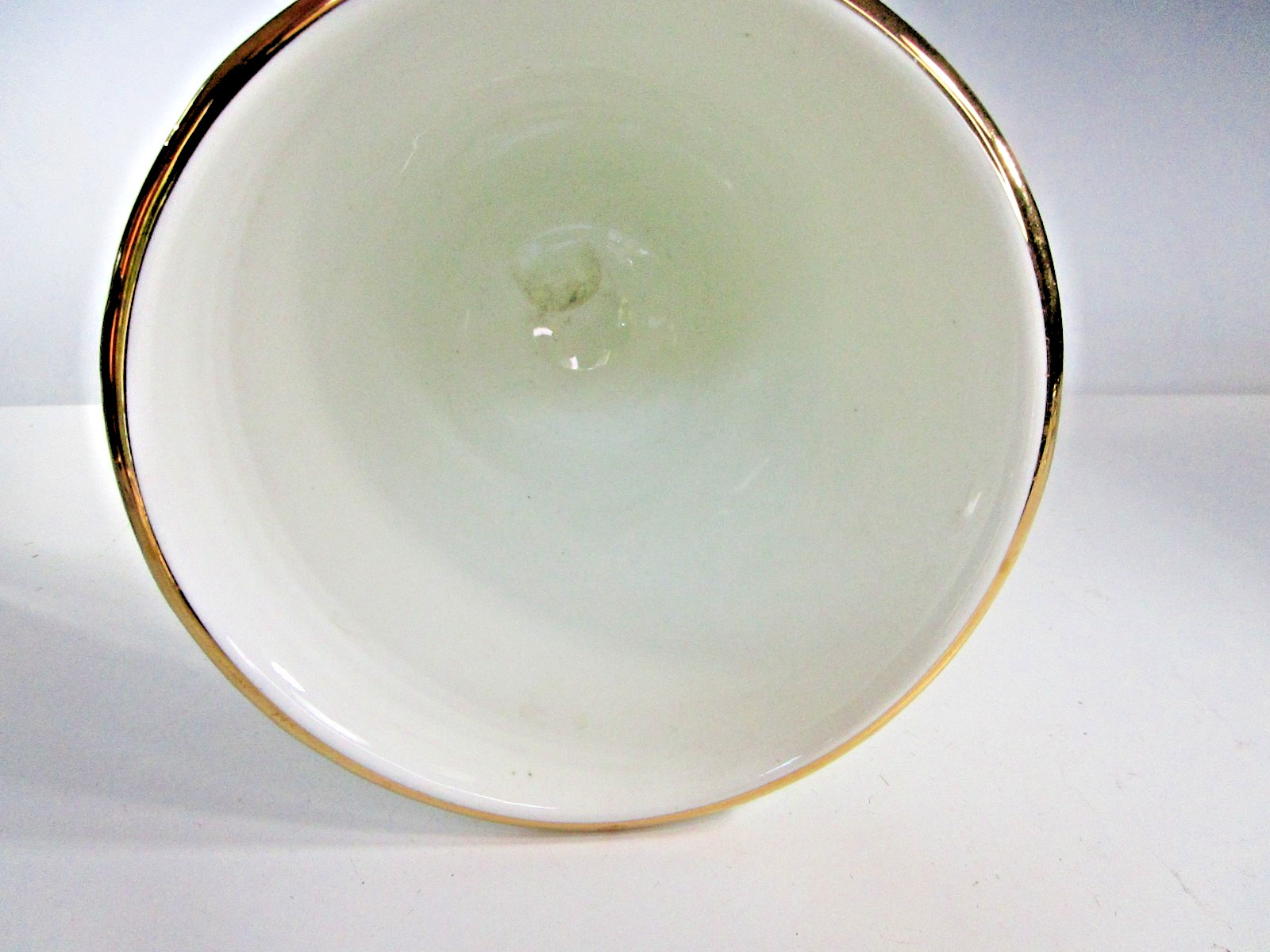 Owens Illinois RX Porcelain Mortar & Pestle White Gilt 7″ Pharmacy