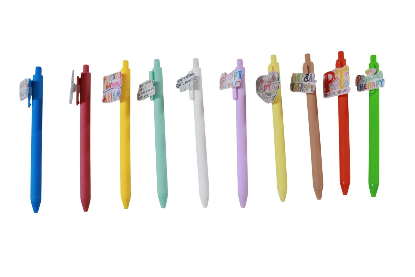 10 Novelty Physical Therapy PT Click Pens Colorful Therapist Appreciation