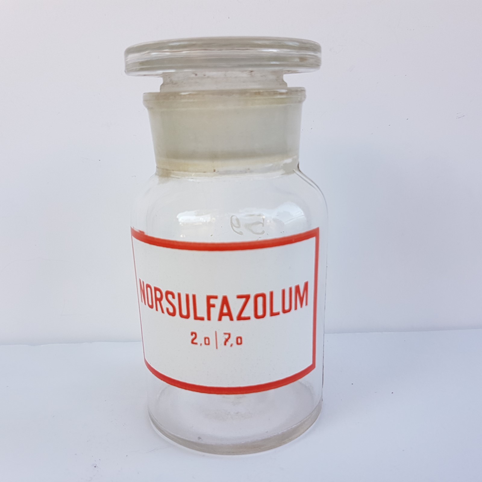 Vintage Glass Apothecary Pharmacy Clear Jar 100 ml NORSULFAZOLUM