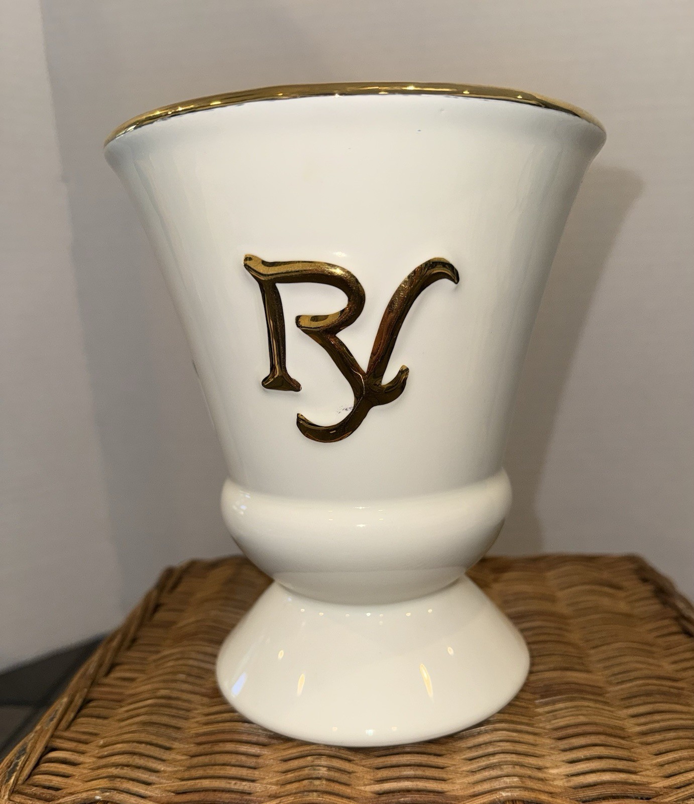 Vintage 1940’s Owens Illinois Stoneware RX Pharmacy Mortar No Pestle Vase