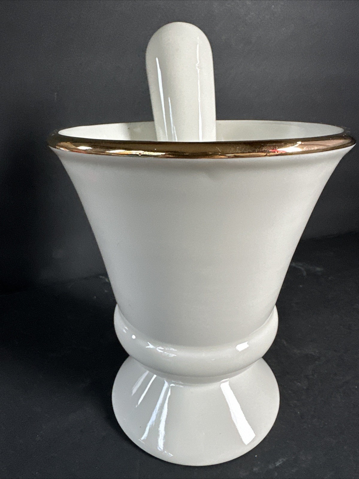Vintage Owens Illinois RX Porcelain Pharmacy Apothecary Mortar & Pestle Set#R19