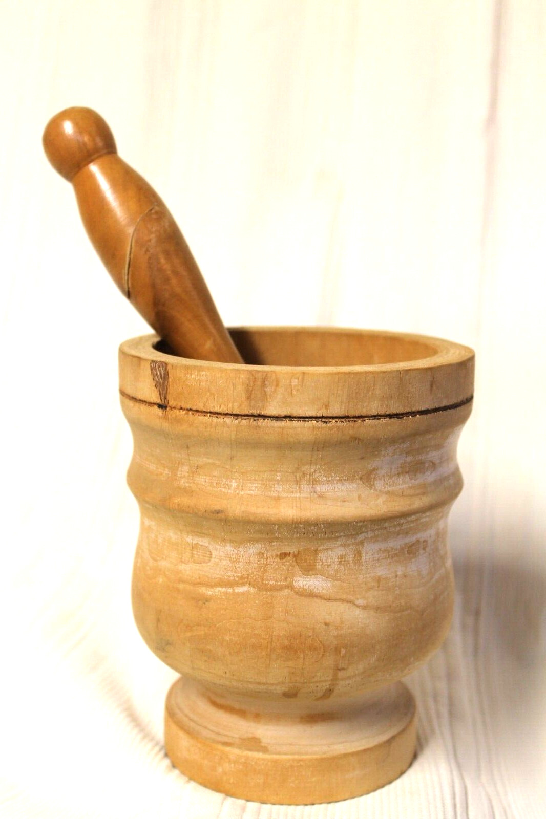 Decorative Wooden Mortar and Pestle – Hand Turned – Crafted in Italy