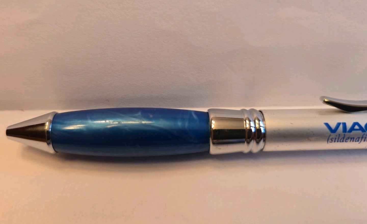 VIAGRA Heavy Metal Pen Pharmaceutical Rep Promo Silver Blue HTF Vintage – Works