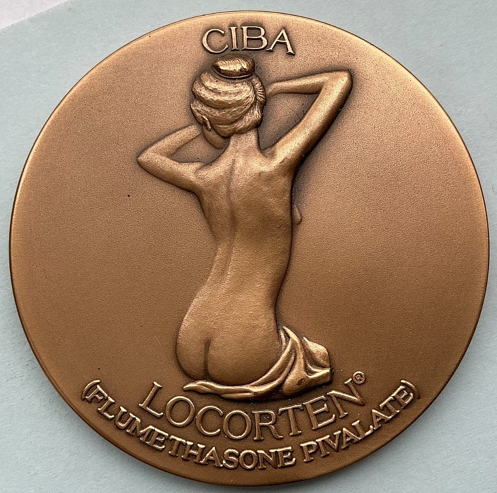 Vintage CIBA Locorten Bronze Medallion, Medallic Art Co in Original Box. 2 1/2″