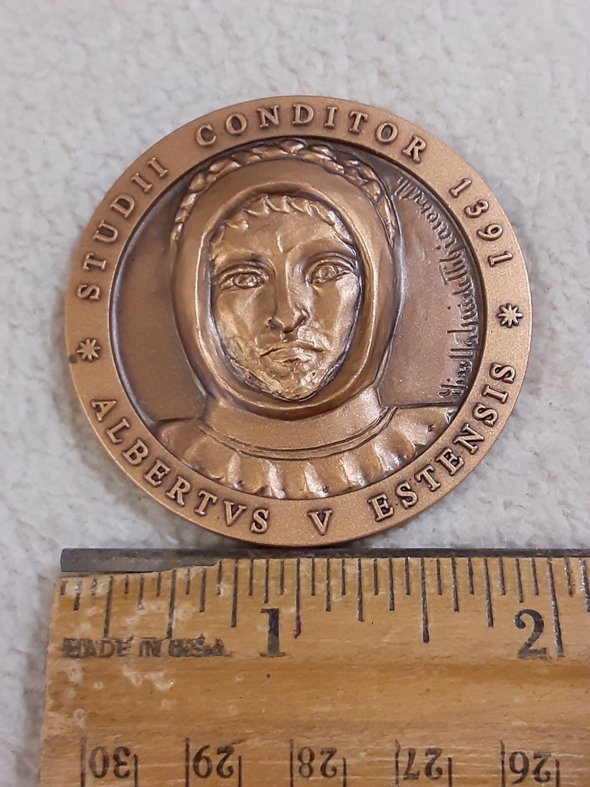 STUDII CONDITOR 1391 ALBERTVS V ESTENSIS UNIVERSITA DI FERRARA AWARD COIN TOKEN