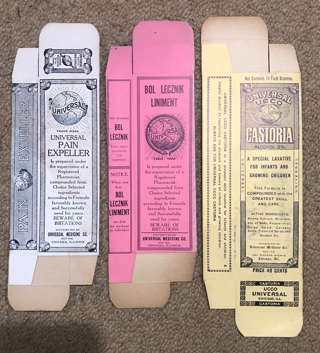 Original Universal Laboratories Unused Medical Boxes Medicine Box Lot of 3 #A