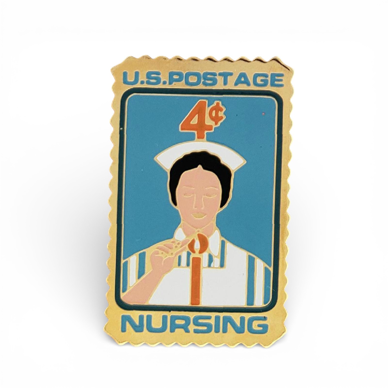 Vintage U.S. Postage Nursing Stamp Lapel Pin 4¢ USPS Nurse Winco Intl Licensed