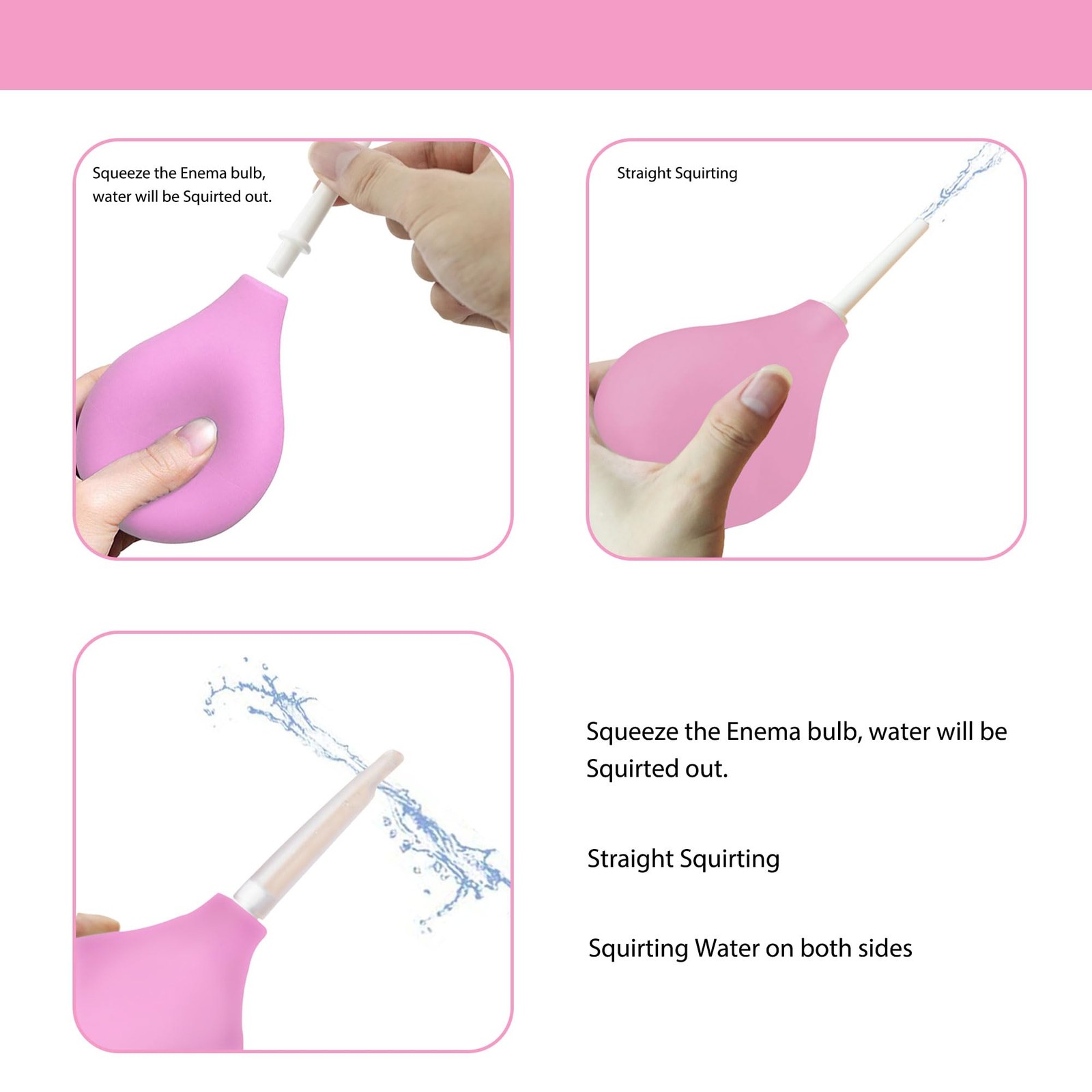 TopQuaFocus 8oz Enema Bulb Kit Anal and Vaginal Douche for 224ml, Pink