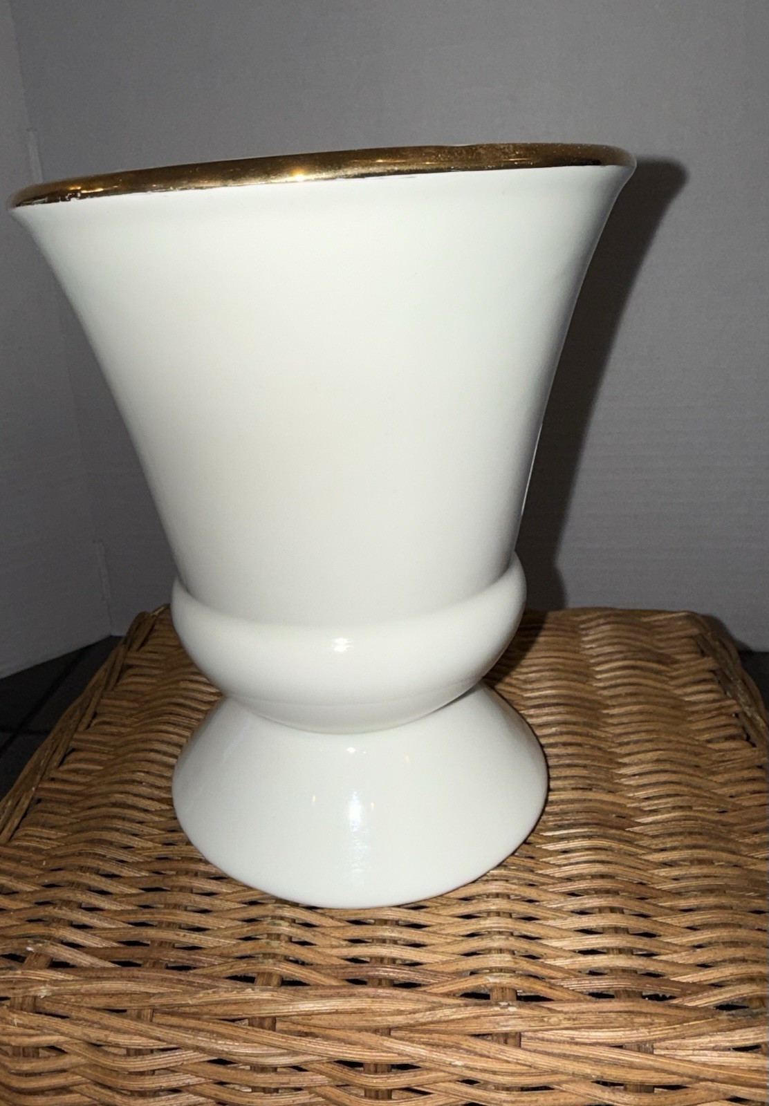 Vintage 1940’s Owens Illinois Stoneware RX Pharmacy Mortar No Pestle Vase
